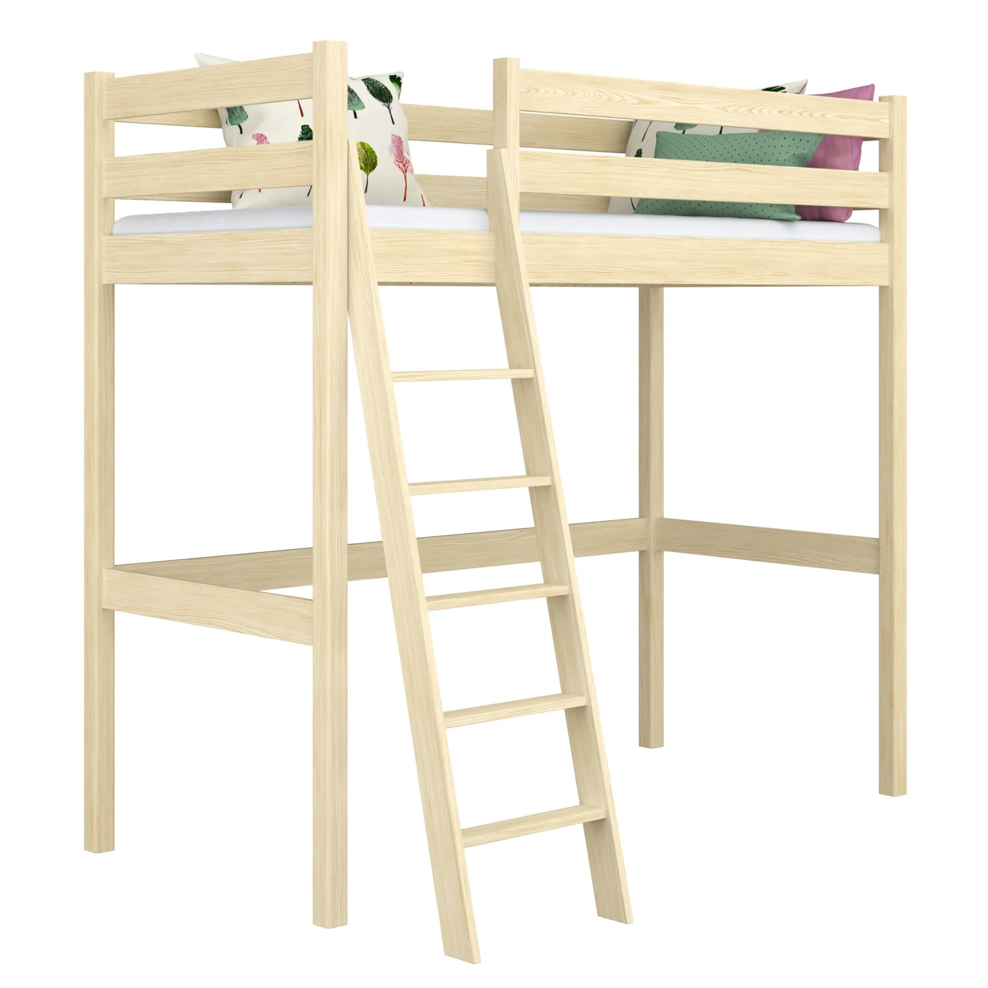 Drewniane łóżko na antresoli N03