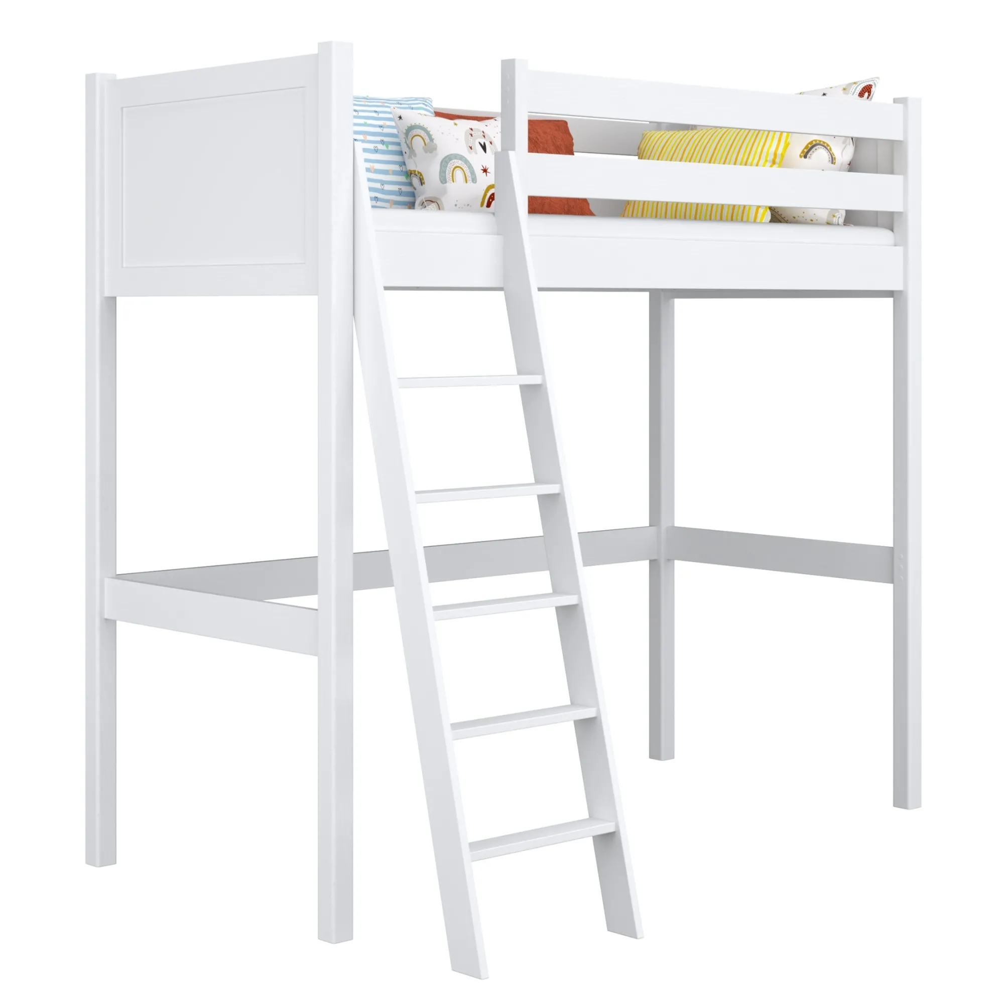 Drewniane łóżko na antresoli N04