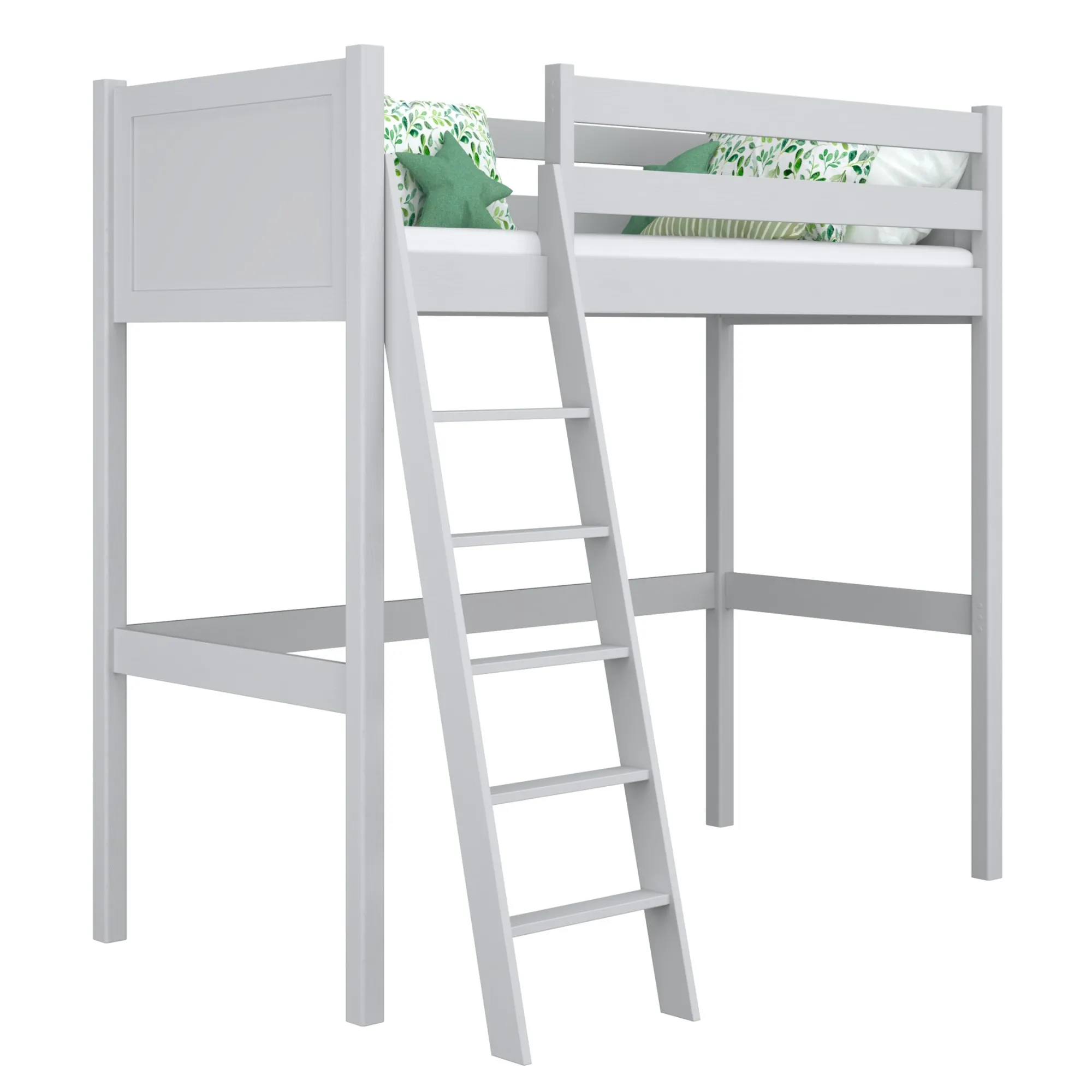 Drewniane łóżko na antresoli N04