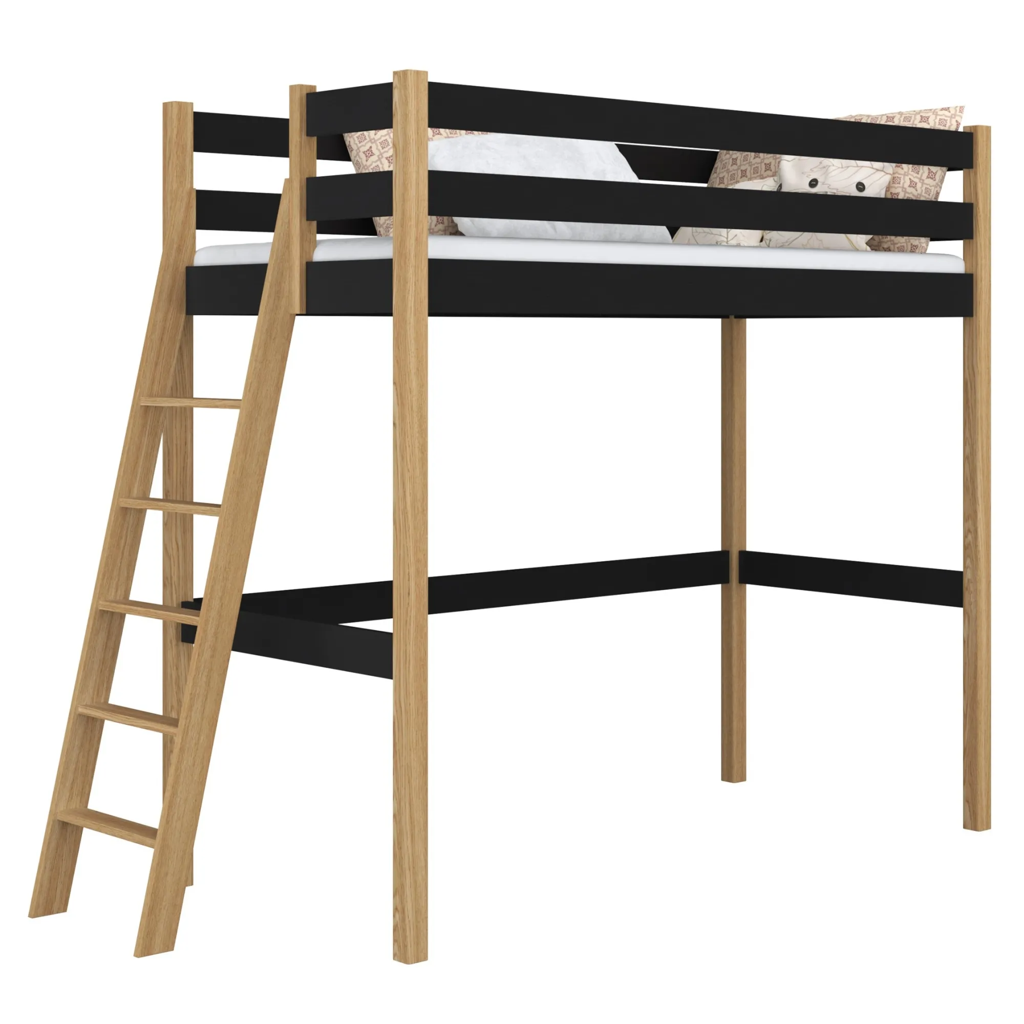 Drewniane łóżko na antresoli N02