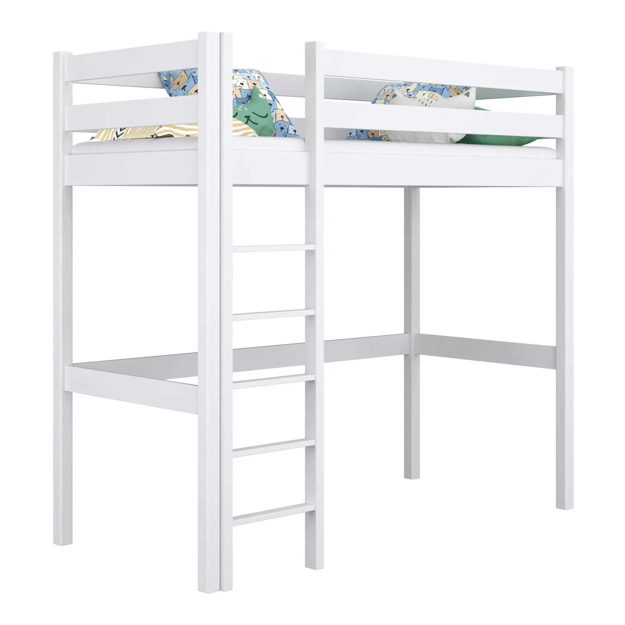 Drewniane łóżko na antresoli N05