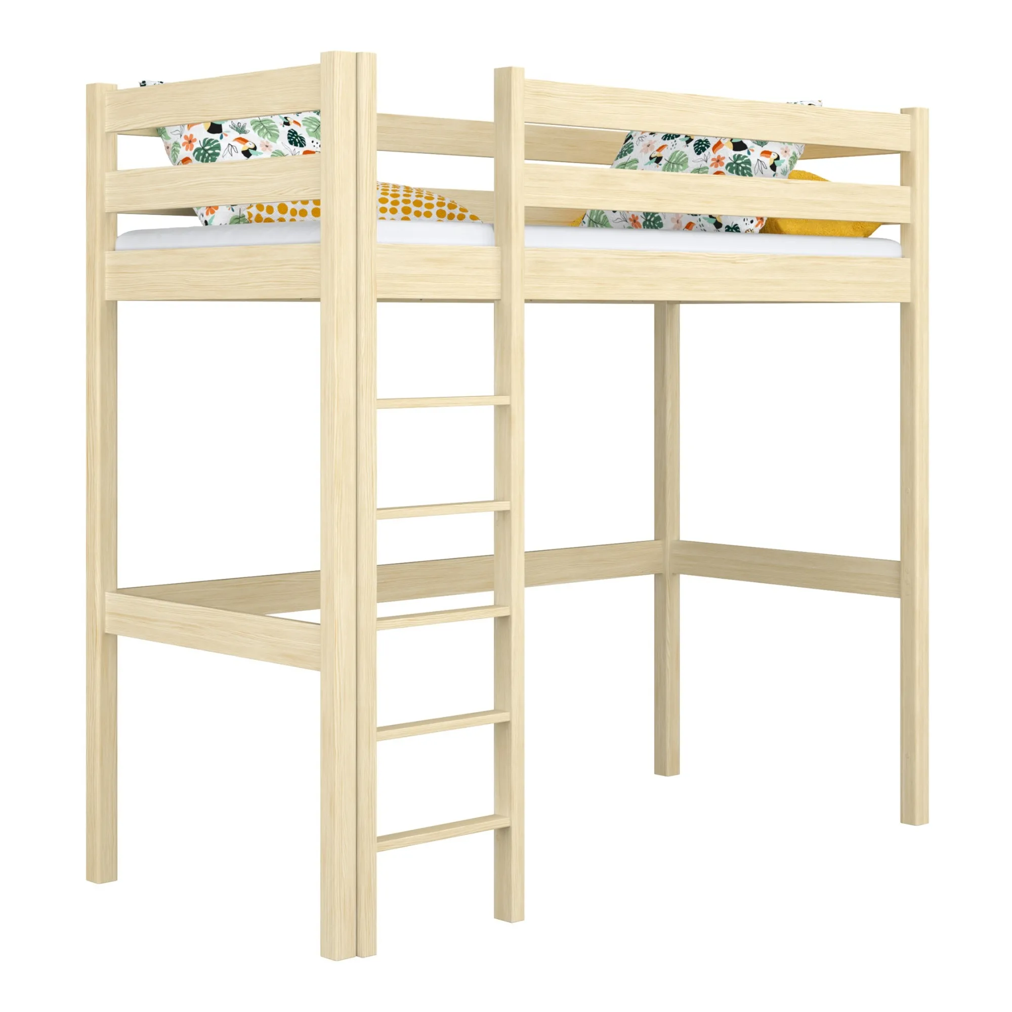 Drewniane łóżko na antresoli N05