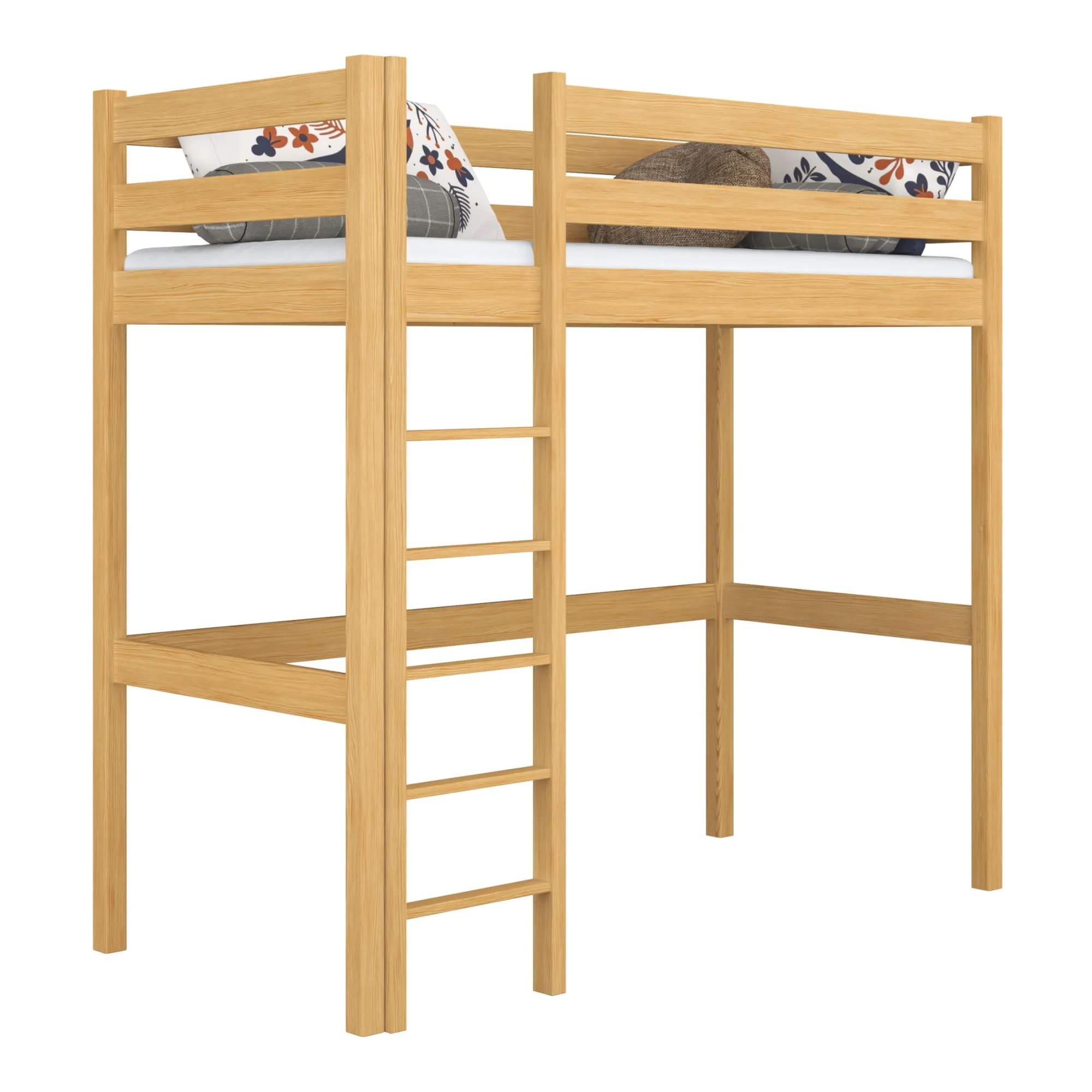 Drewniane łóżko na antresoli N05