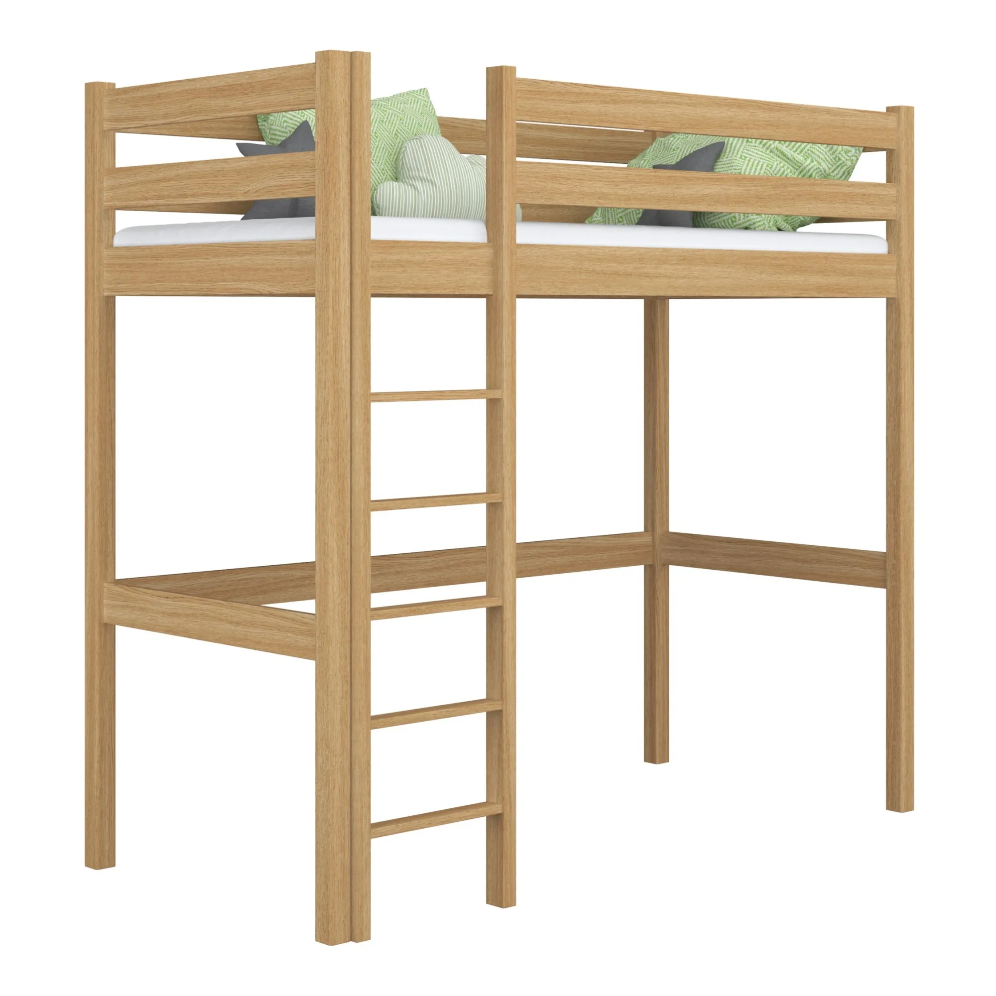 Dębowe łóżko na antresoli N05