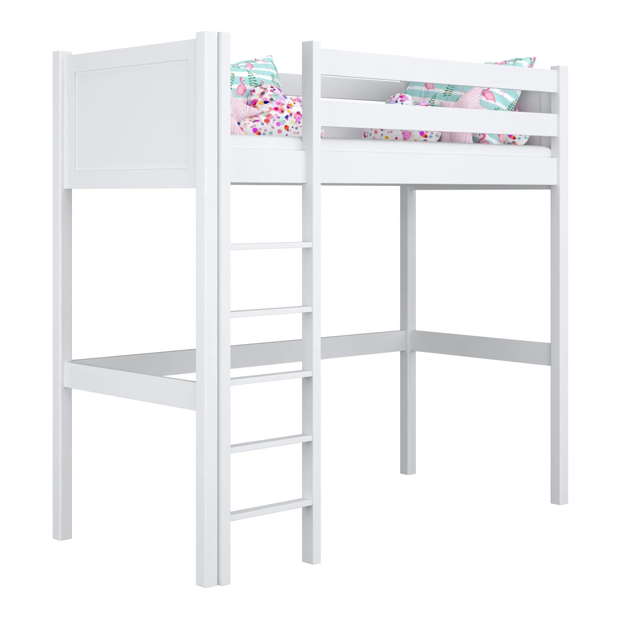 Drewniane łóżko na antresoli N06