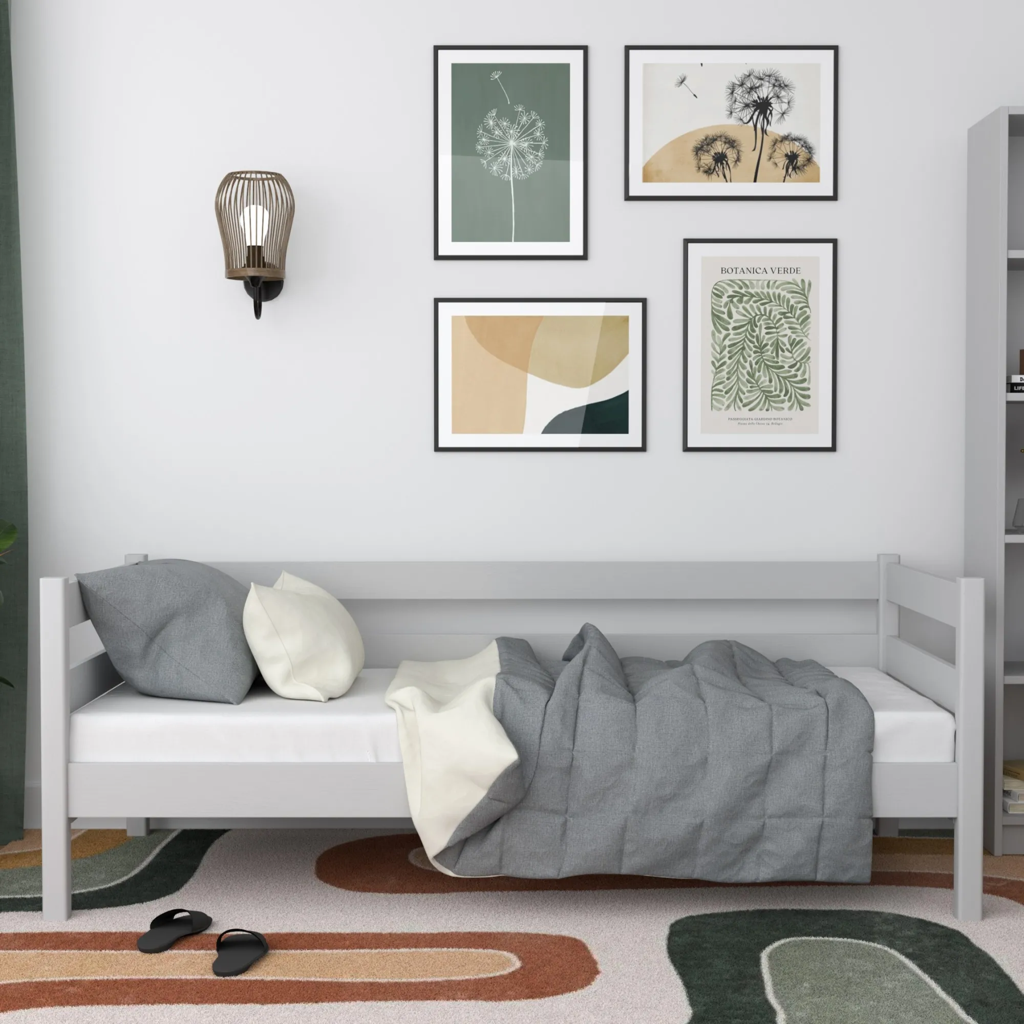 Drewniane łóżko sofa N01