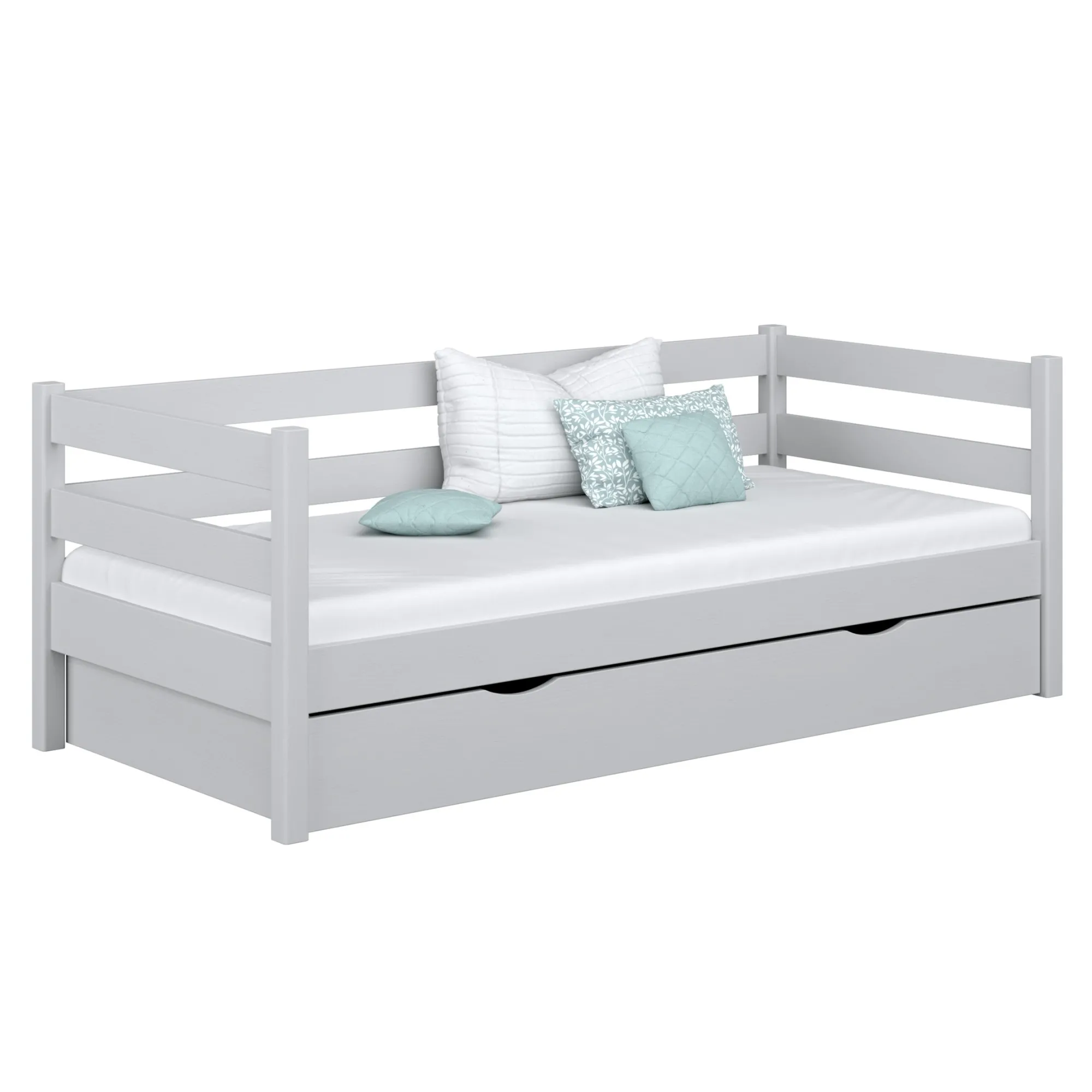 Drewniane łóżko sofa z szufladą N01