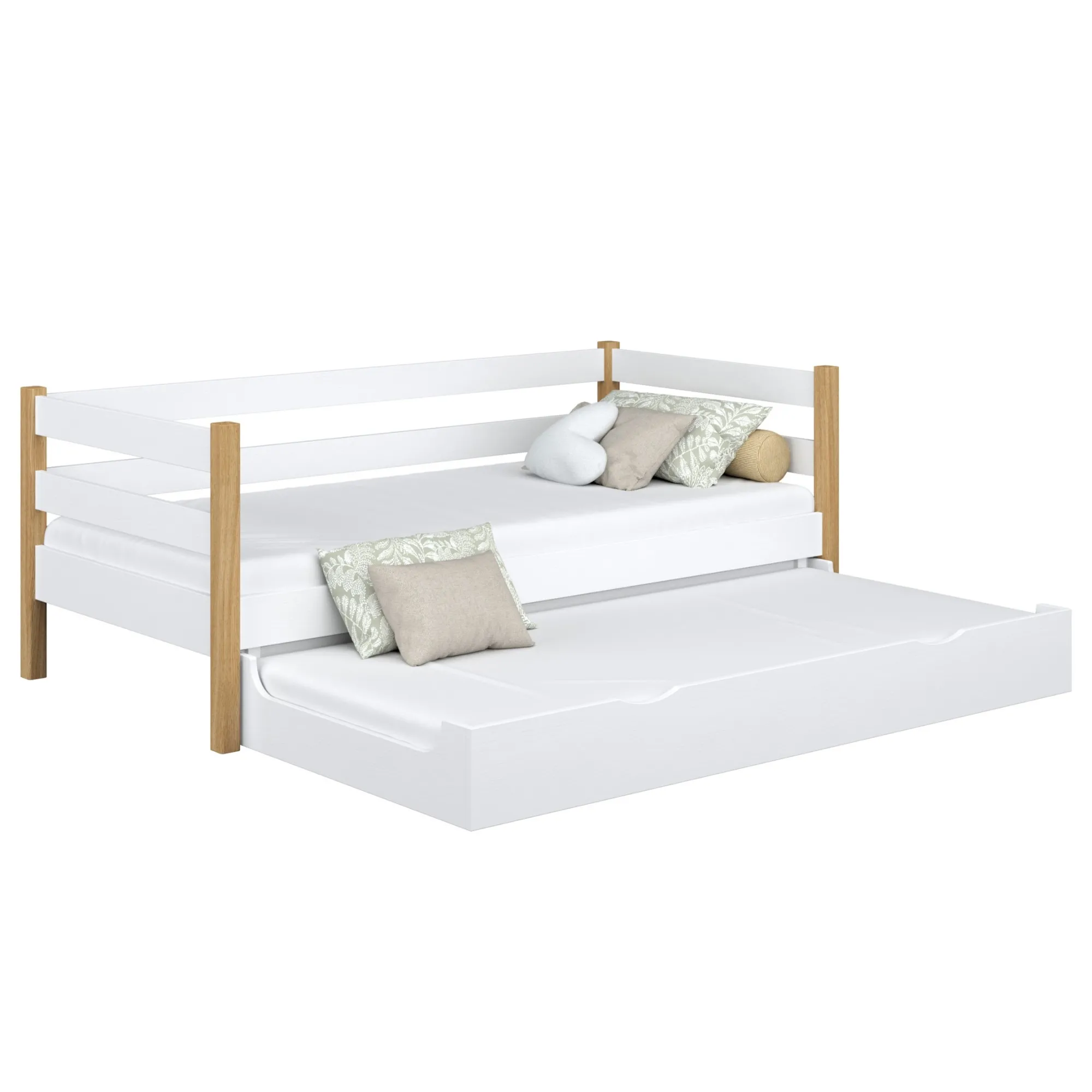 Drewniane łóżko sofa z szufladą na materac N01