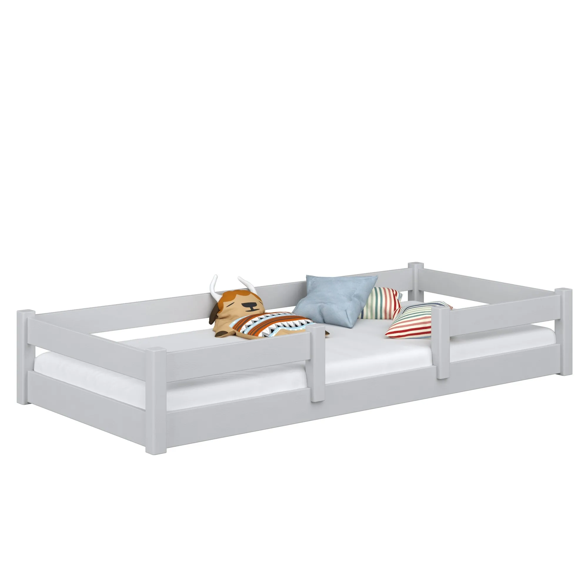 Drewniane łóżko dziecięce niskie N01