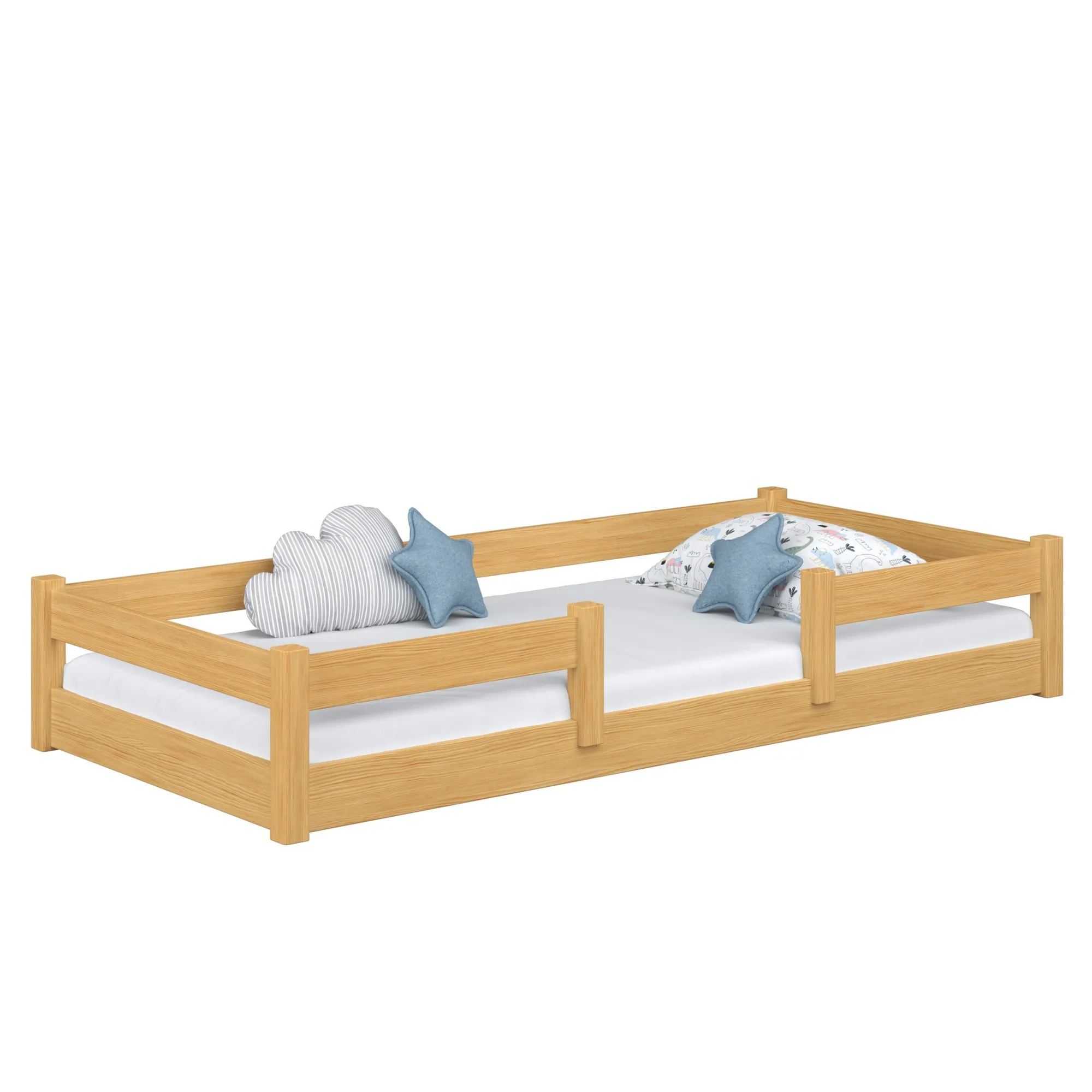 Drewniane łóżko dziecięce niskie N01