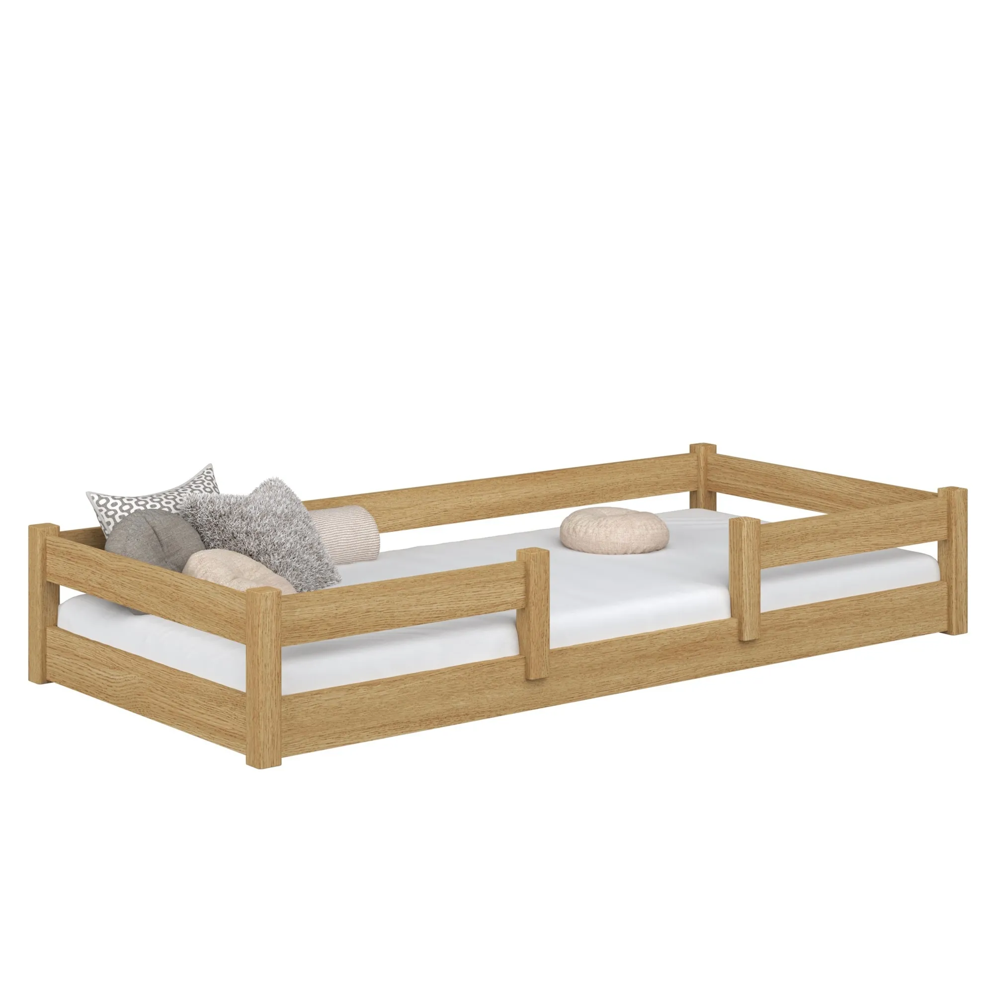Dębowe łóżko dziecięce niskie N01