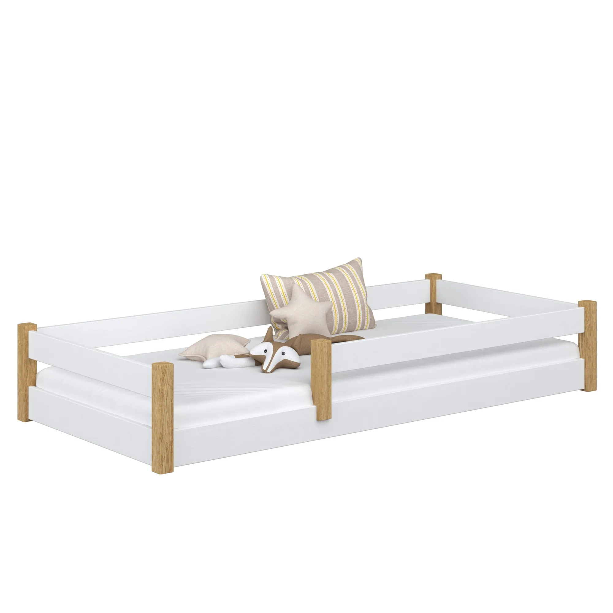 Drewniane łóżko dziecięce niskie N02