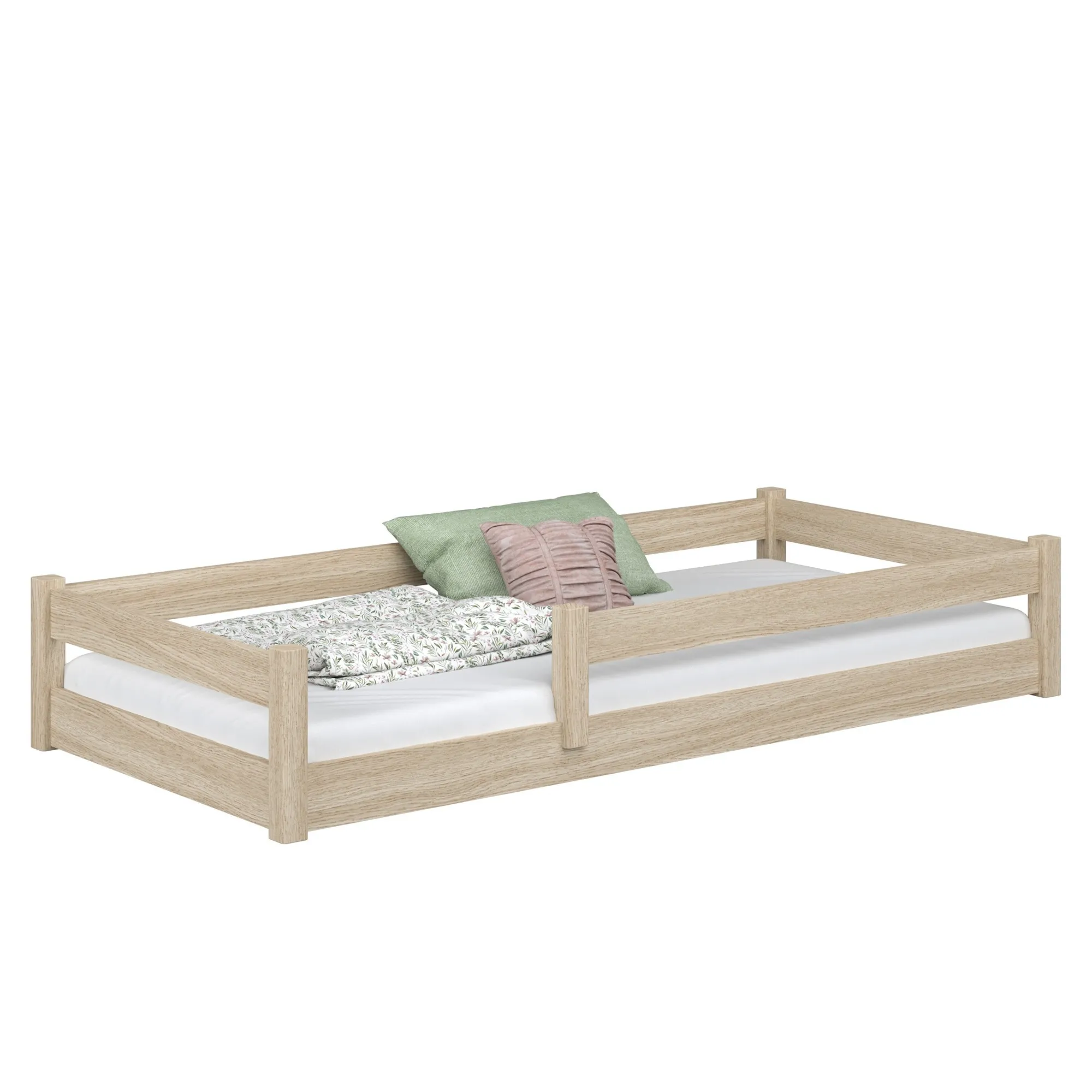 Dębowe łóżko dziecięce niskie N02