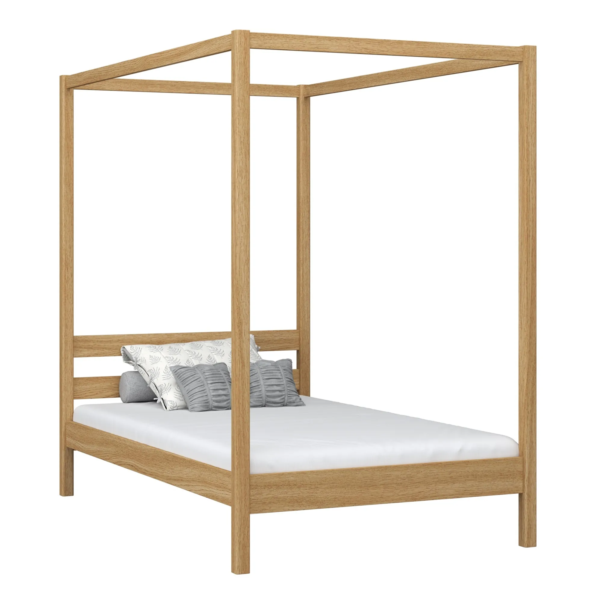 Dębowe łóżko z baldachimem N01