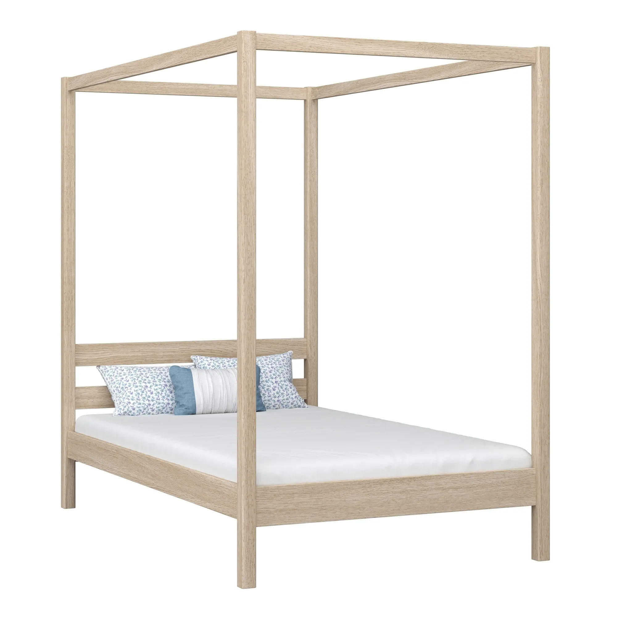 Dębowe łóżko z baldachimem N01