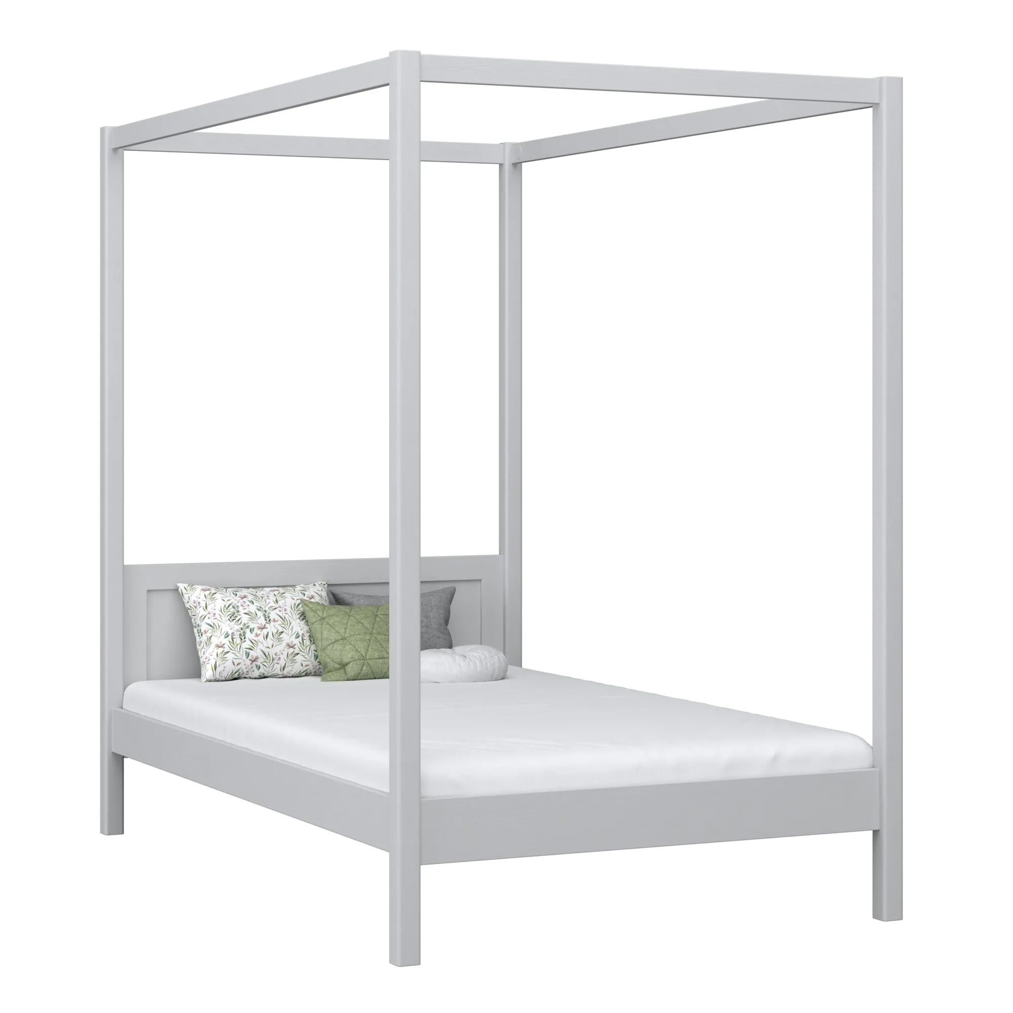 Drewniane łóżko z baldachimem N02