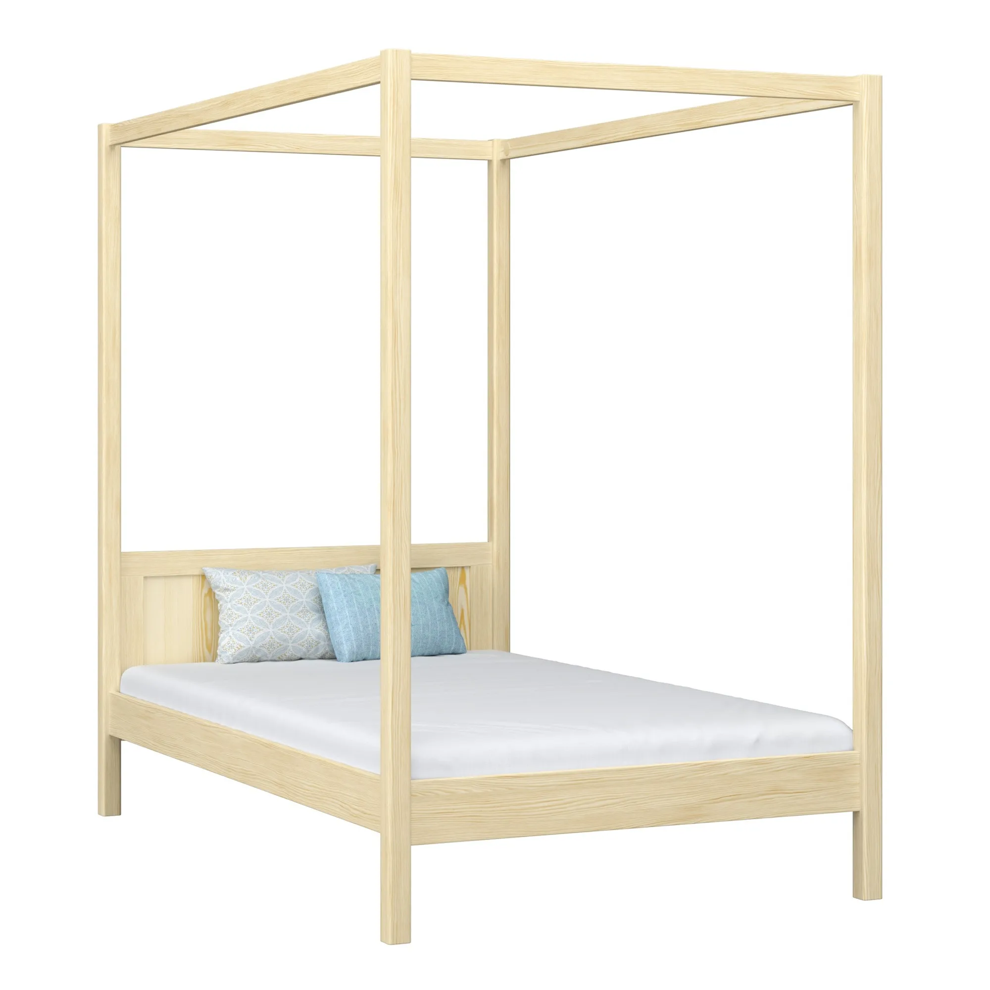 Drewniane łóżko z baldachimem N02