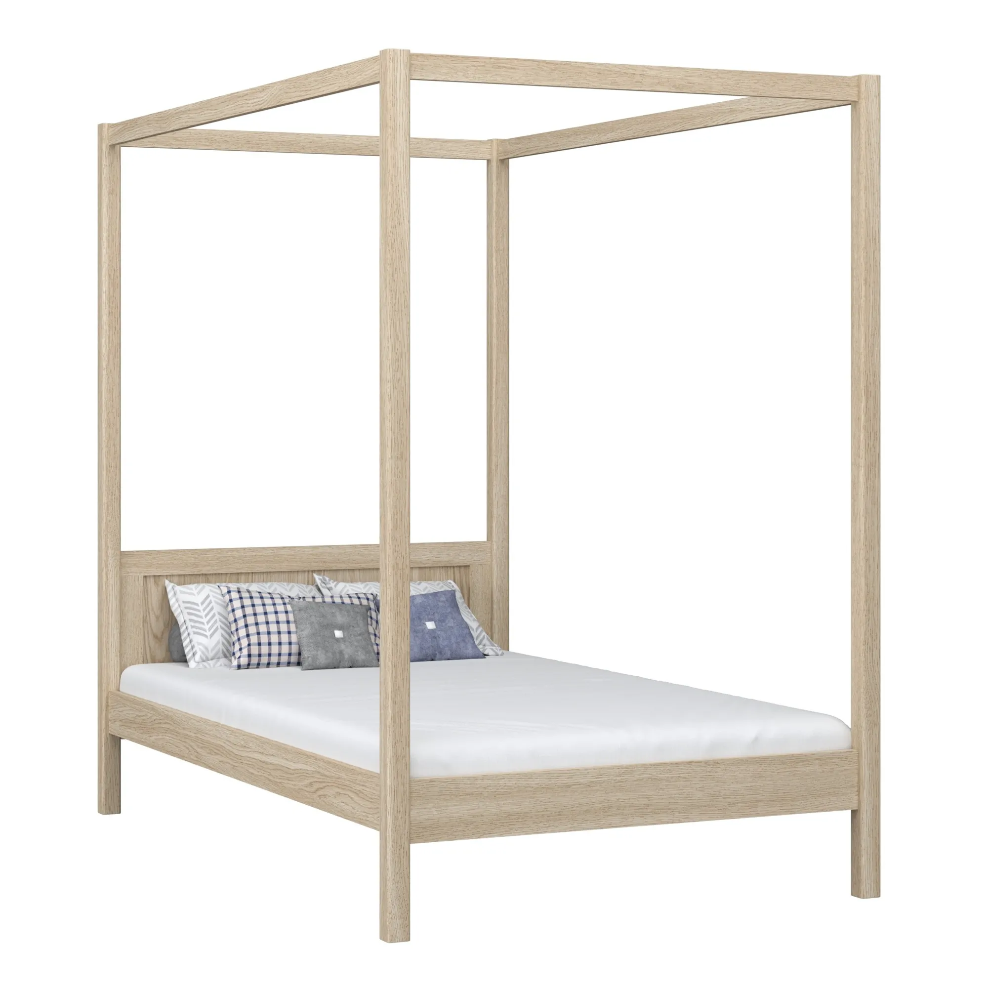 Dębowe łóżko z baldachimem N02