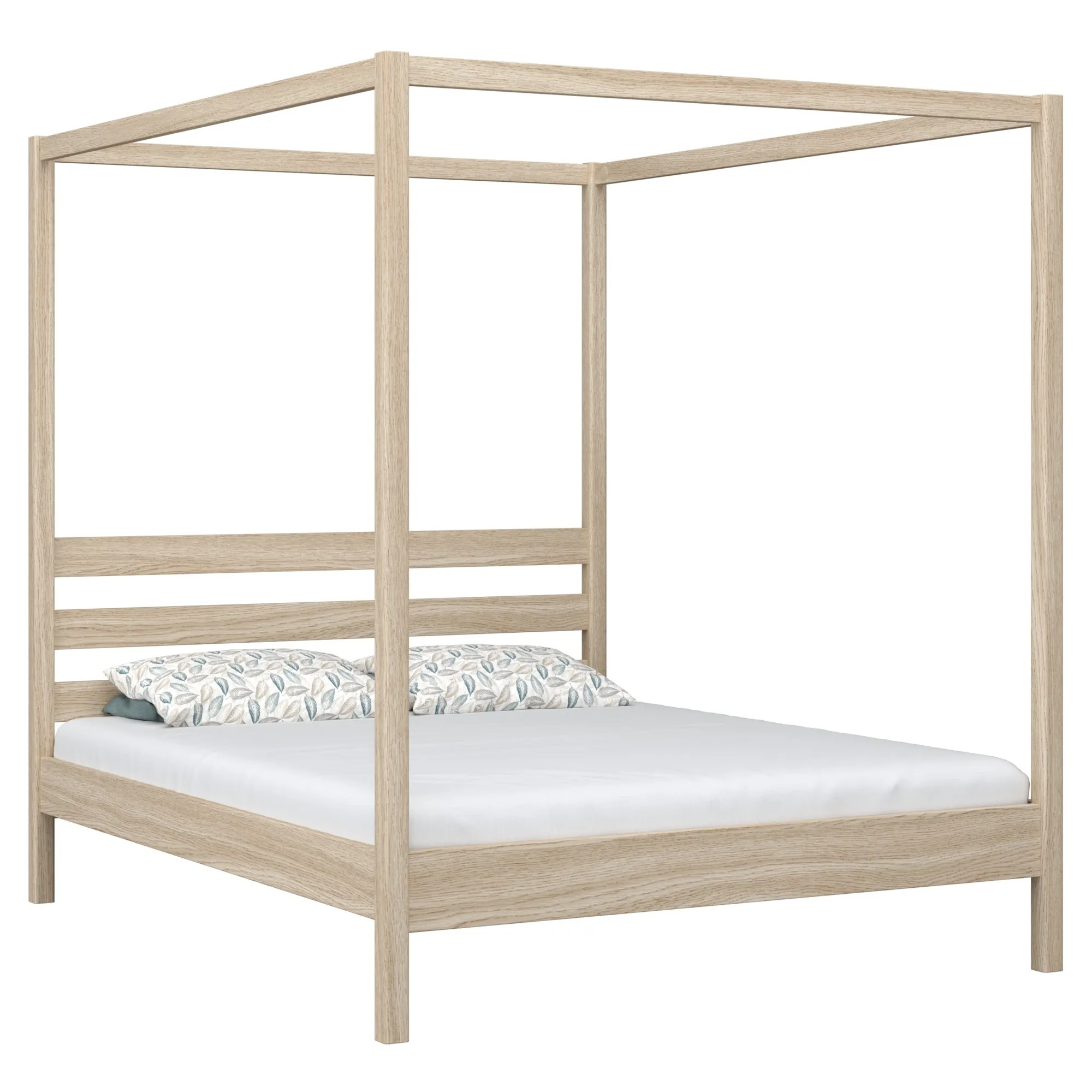 Dębowe łóżko podwójne z baldachimem N01