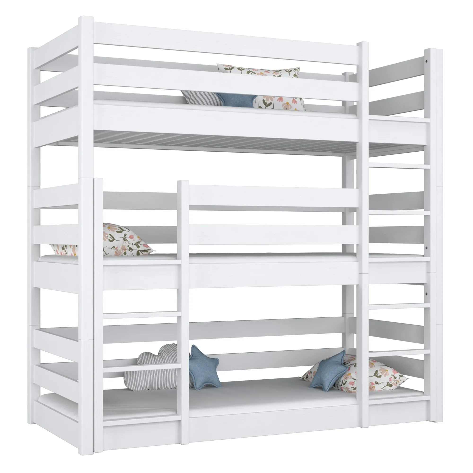 Drewniane łóżko 3-piętrowe N01