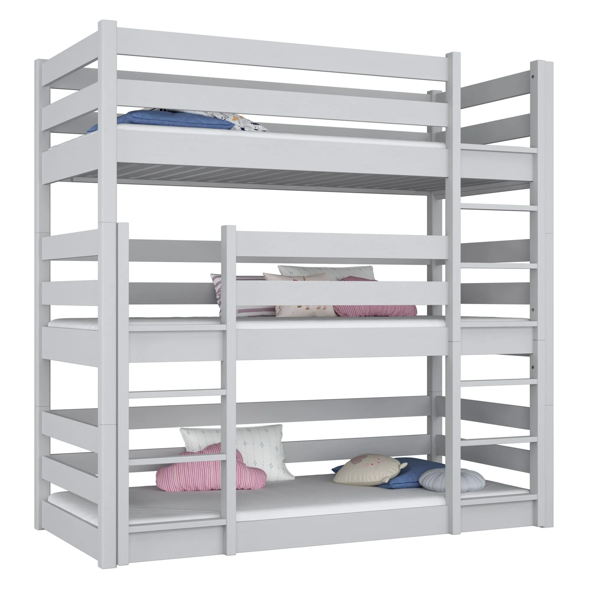 Drewniane łóżko 3-piętrowe N01