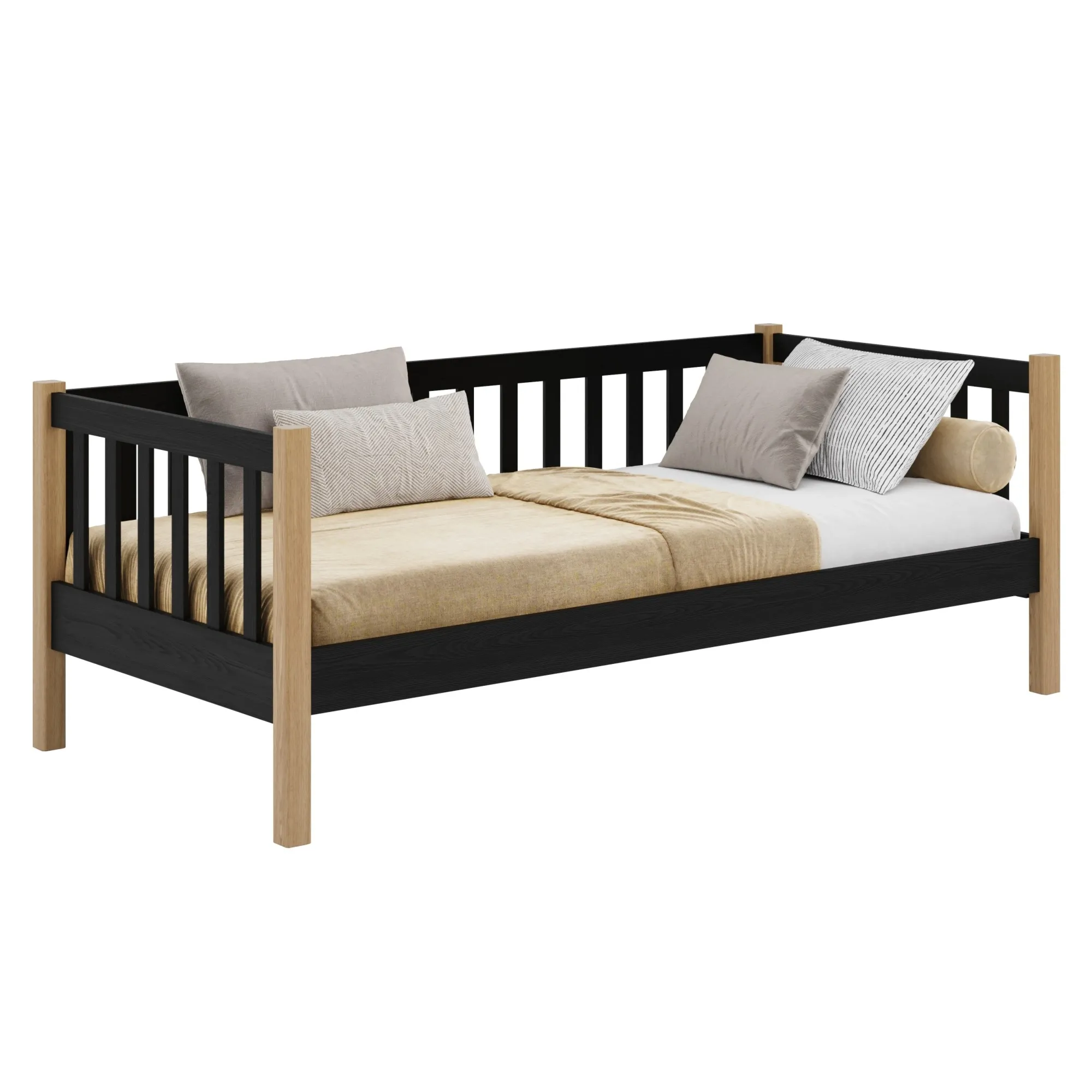 Drewniane łóżko sofa N03