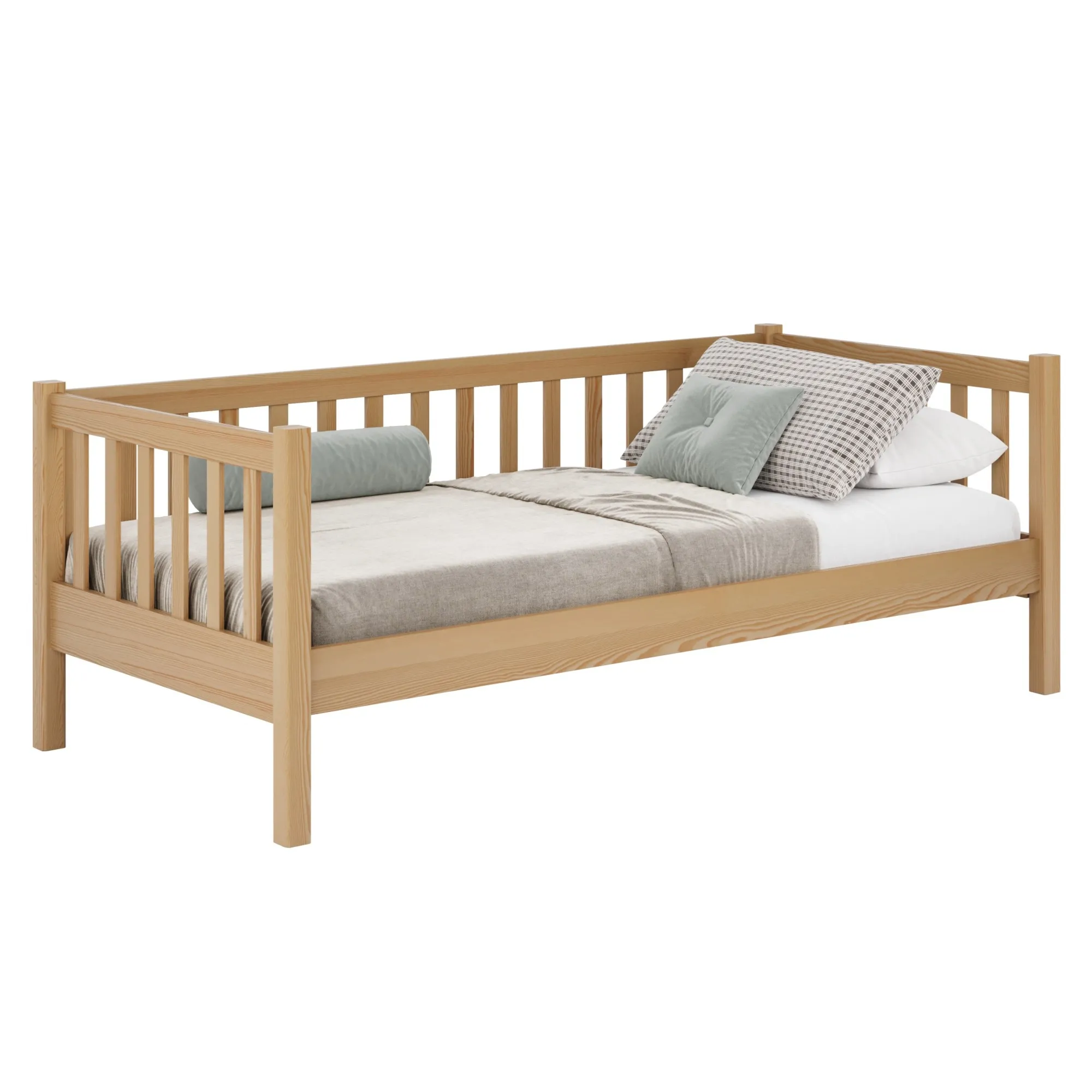 Drewniane łóżko sofa N03