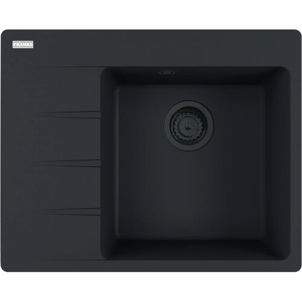 FRANKE CNG 611-62 TL ociekacz z lewej strony Czarny mat / Czarny odpływ 114.0693.566
