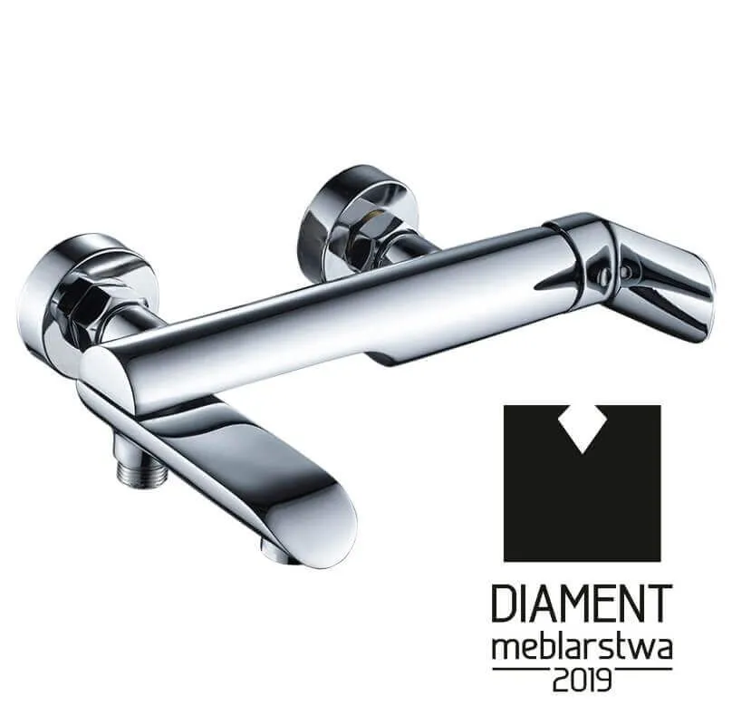 LAVEO Alea - bateria wannowa ścienna z ruchomą wylewką bez zestawu natryskowego