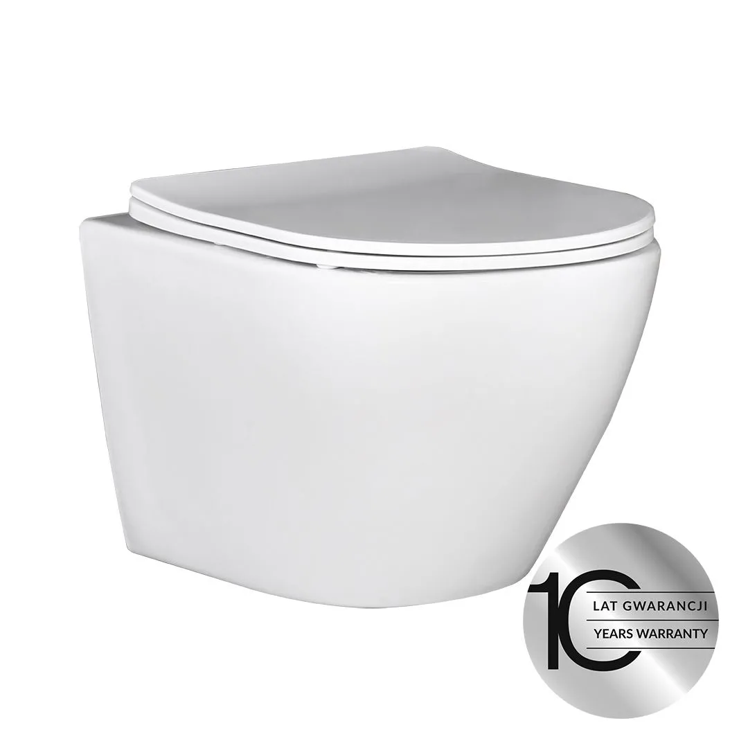 LAVEO Desna - miska ustępowa wisząca bezkołnierzowa z deską