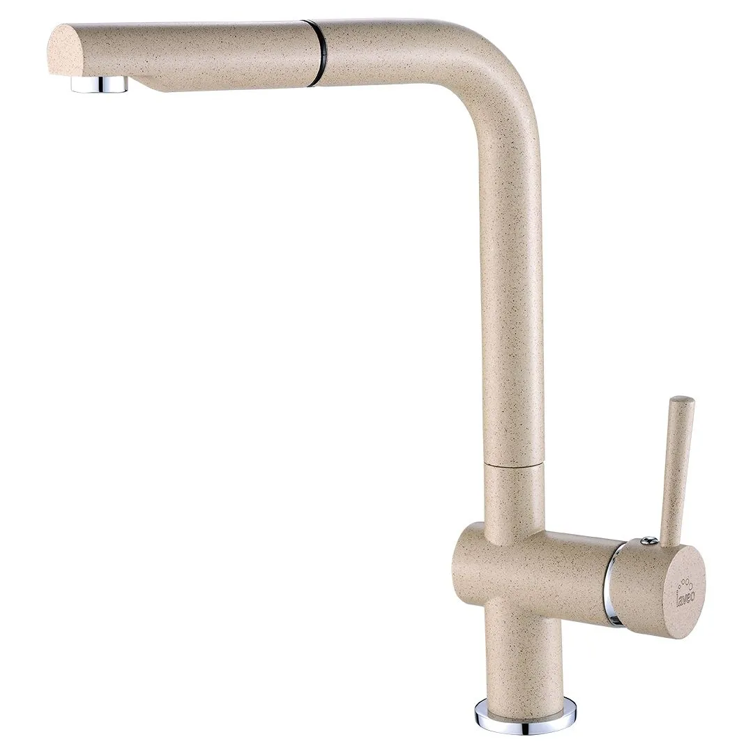 LAVEO Luna - bateria zlewozmywakowa stojąca z wyciąganą wylewką