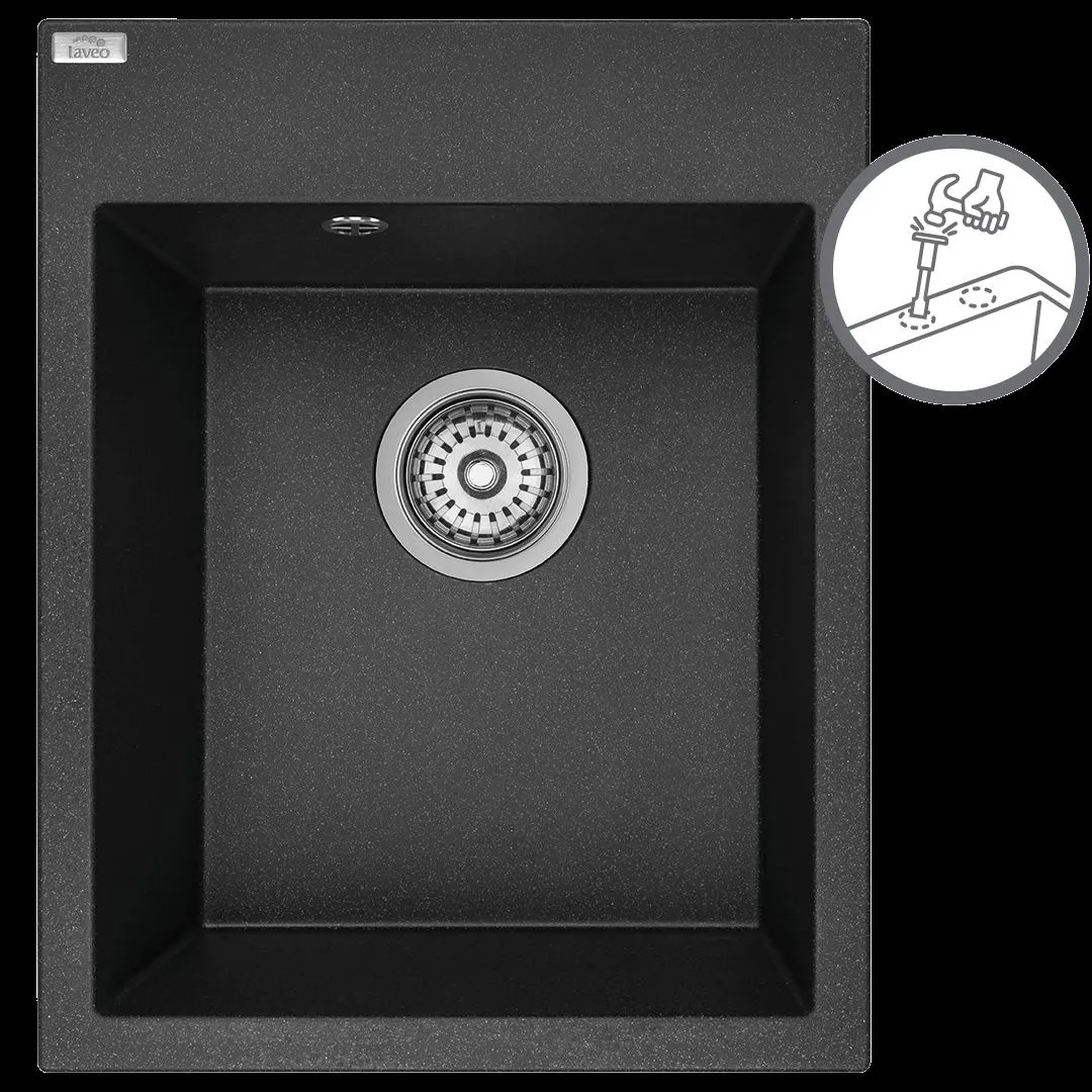 LAVEO Monchichi SBO 710Y Czarny zlewozmywak 1-komorowy