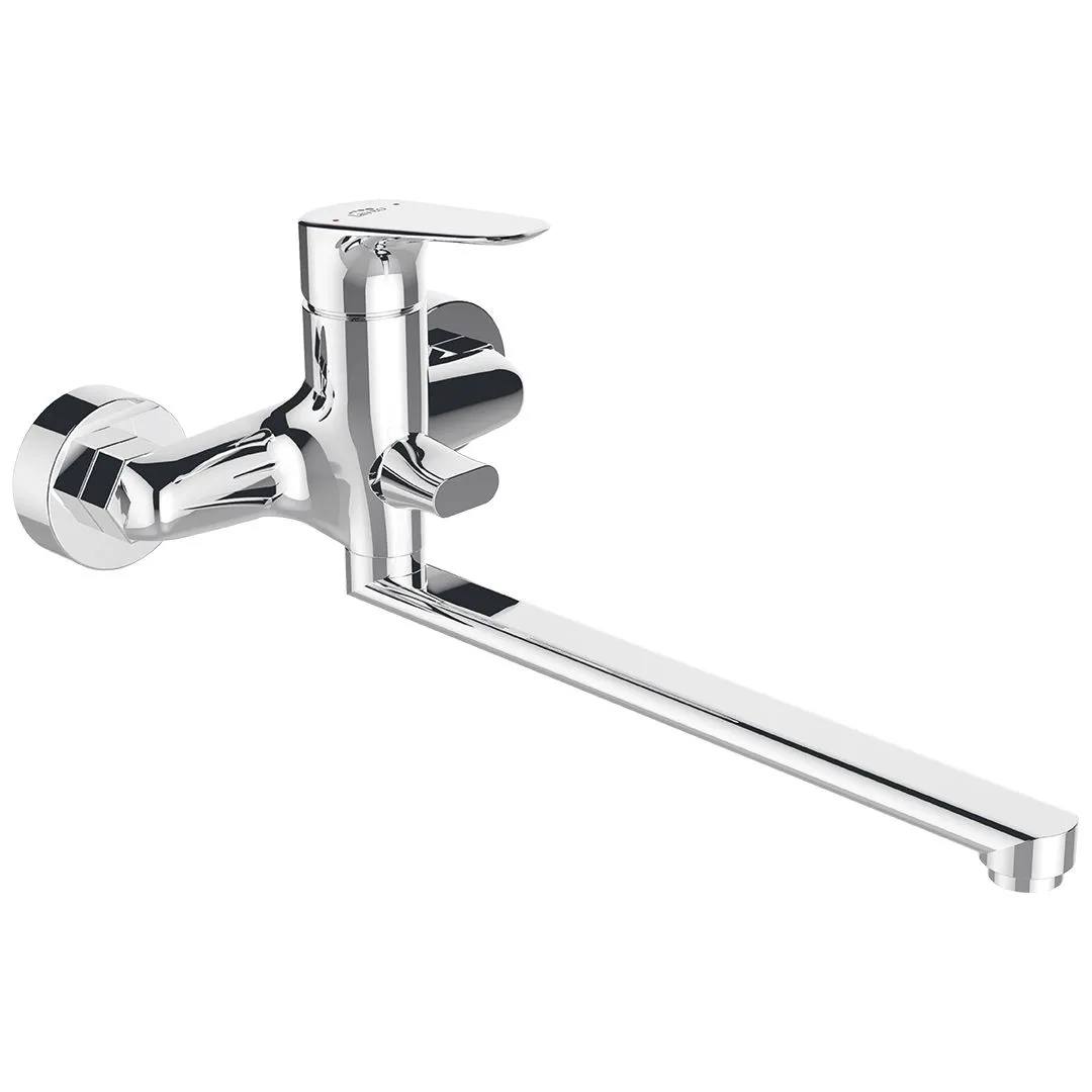 LAVEO Rondo - bateria wannowa ścienna z ruchomą wylewką bez zestawu natryskowego