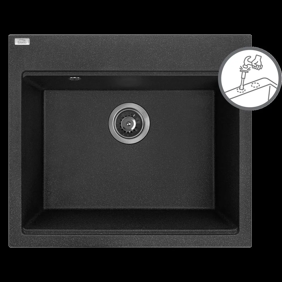 LAVEO Tau SBT 710Y Czarny zlewozmywak 1-komorowy