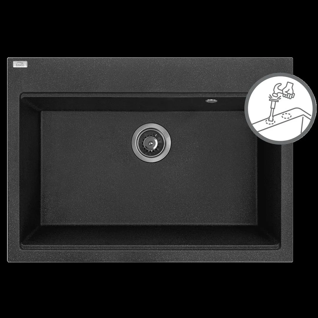 LAVEO Tau SBT 7107 Black zlewozmywak 1-komorowy