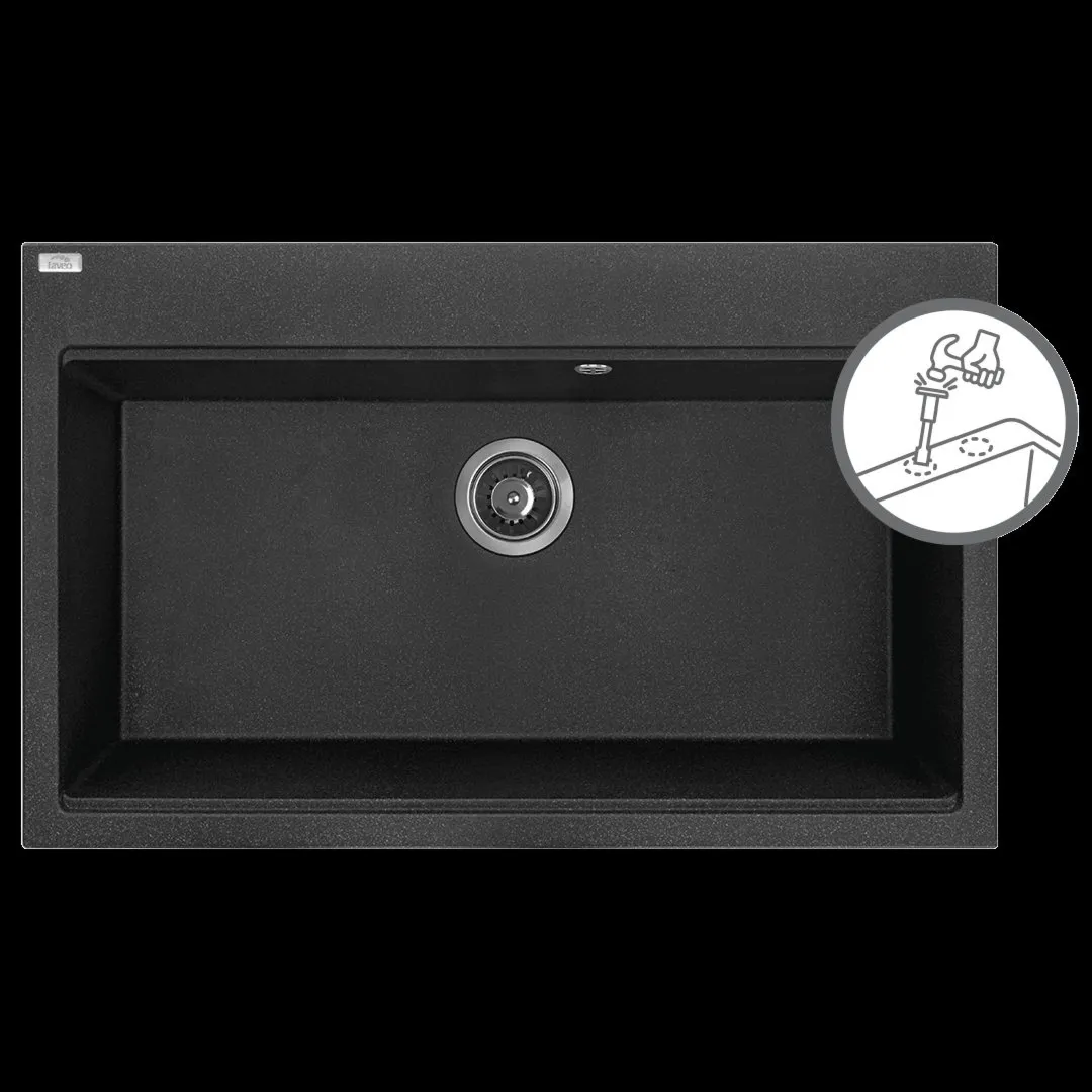 LAVEO Tau Czarny SBT_7108 Czarny - zlewozmywak 1-komorowy