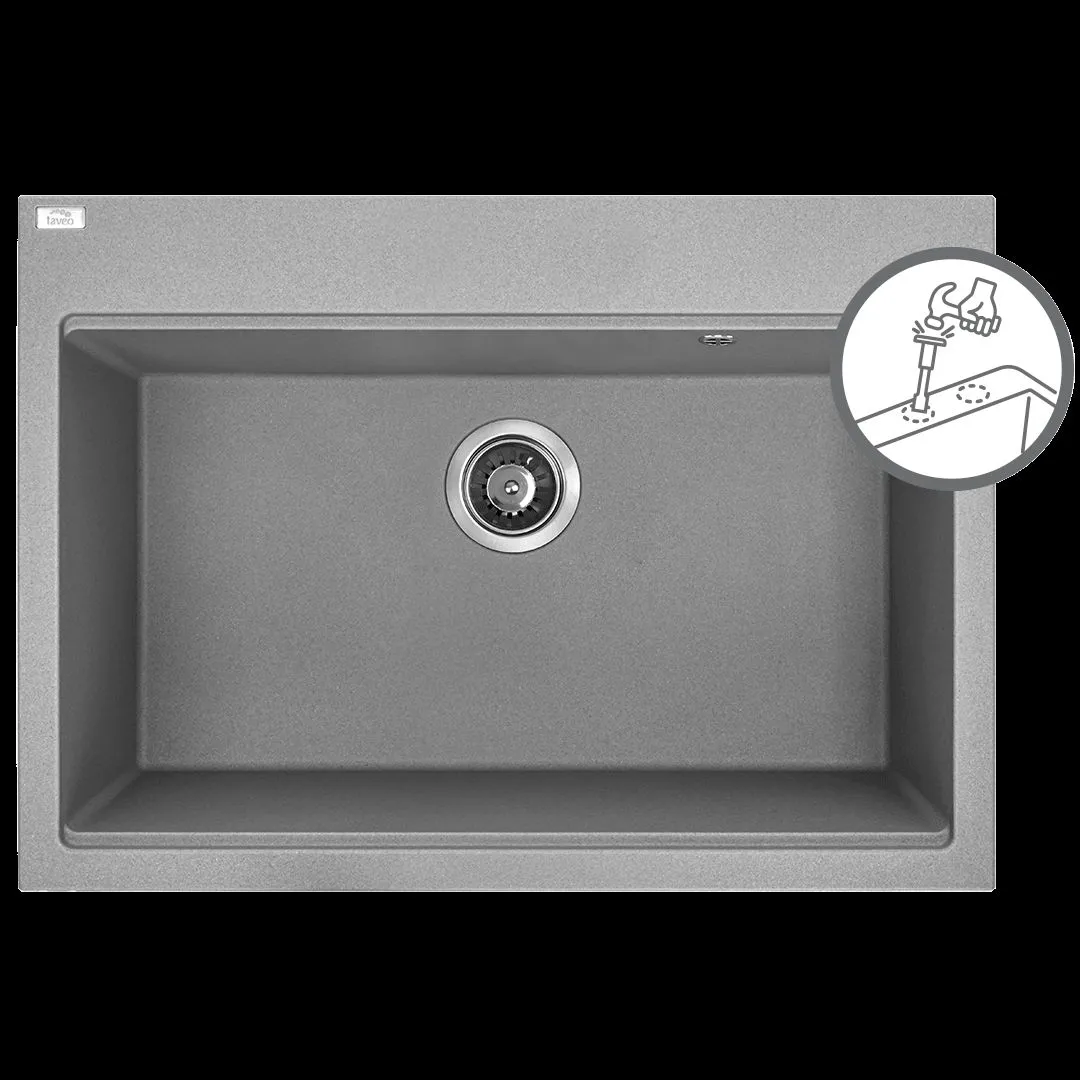 LAVEO Tau SBT 5107 Szary zlewozmywak 1-komorowy