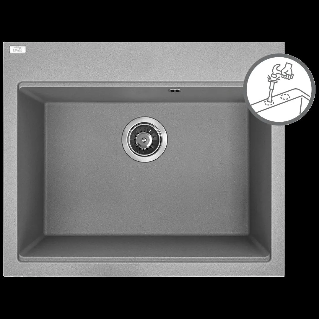 LAVEO Tau SBT_5106 zlewozmywak Szary 1-komorowy