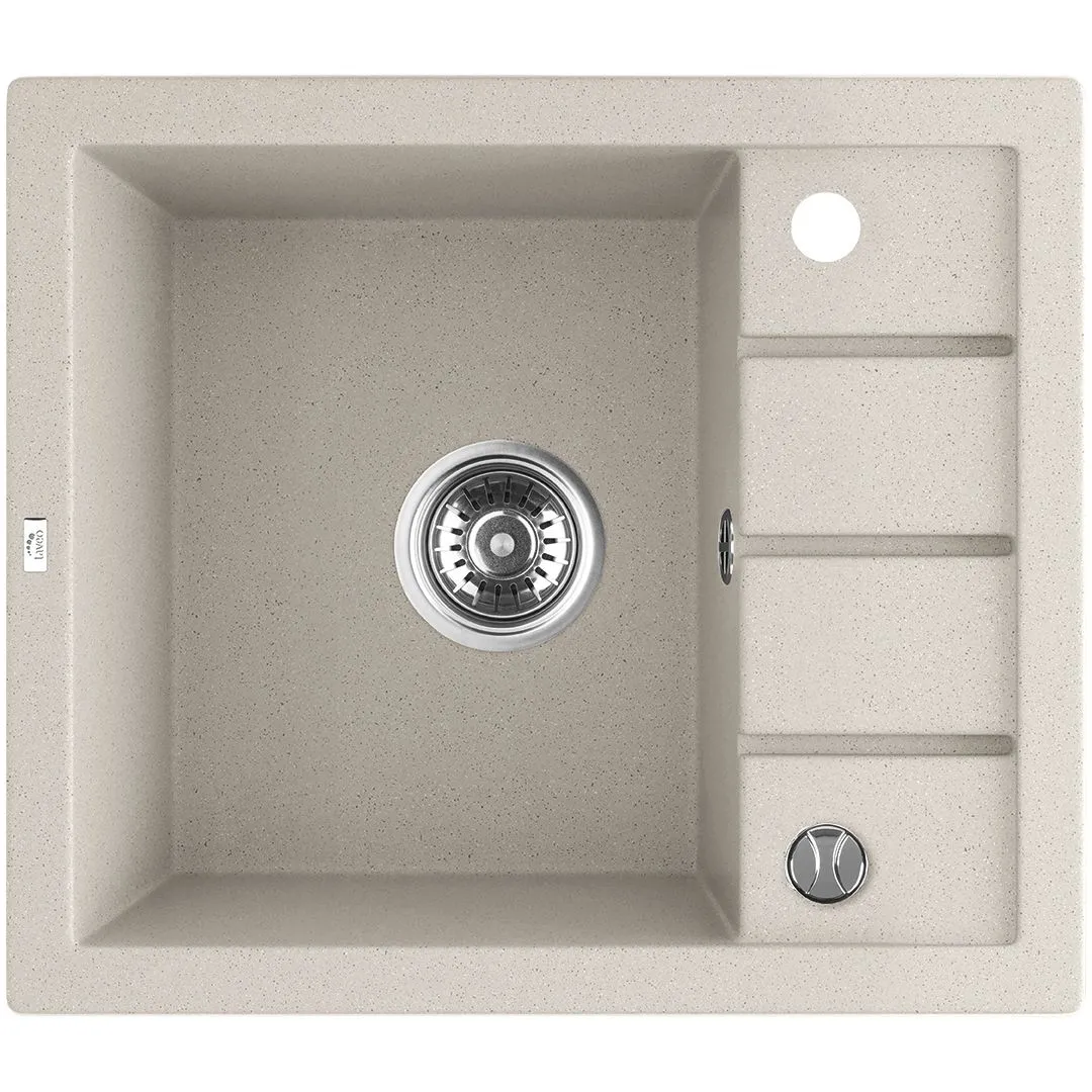 LAVEO Trzynastka SBP 413T Beż zlewozmywak 1-komorowy z półociekaczem