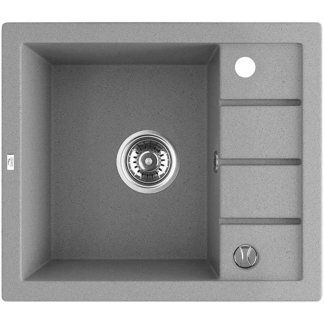 LAVEO Trzynastka SBP 513T Szare zlewozmywak 1-komorowy z półociekaczem