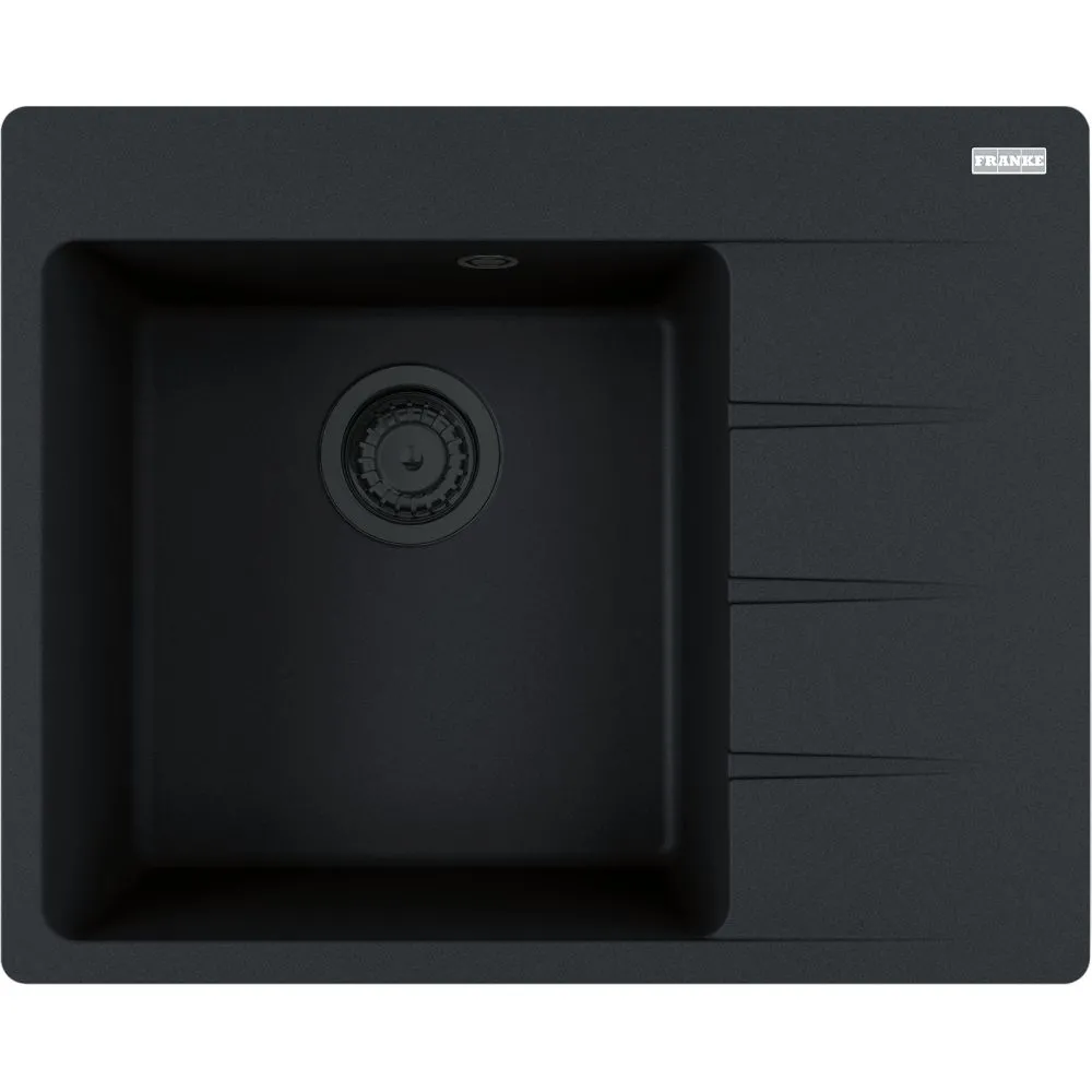 FRANKE CNG 611-62 TL ociekacz z prawej strony Czarny mat / Czarny odpływ 114.0693.567