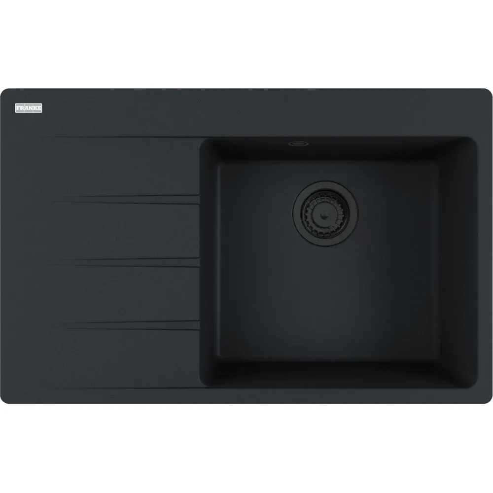 FRANKE CNG 611-78 TL ociekacz z lewej strony Czarny mat / Czarny odpływ 114.0693.564