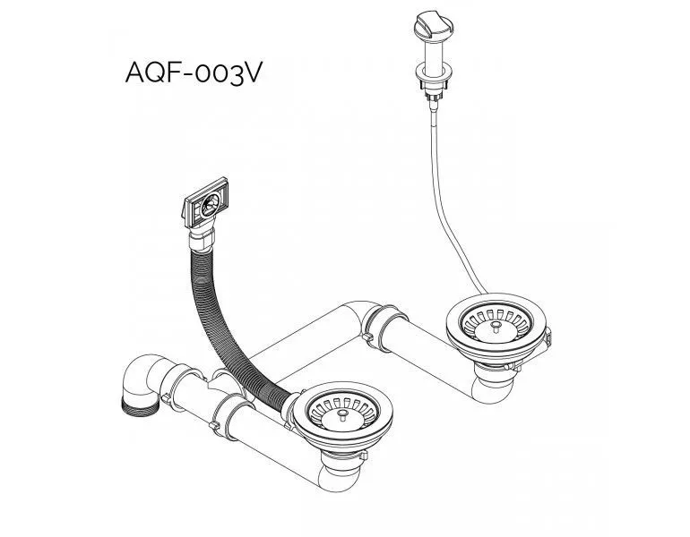AQF-003V Zestaw odpływowy 1,5 komory z automatem