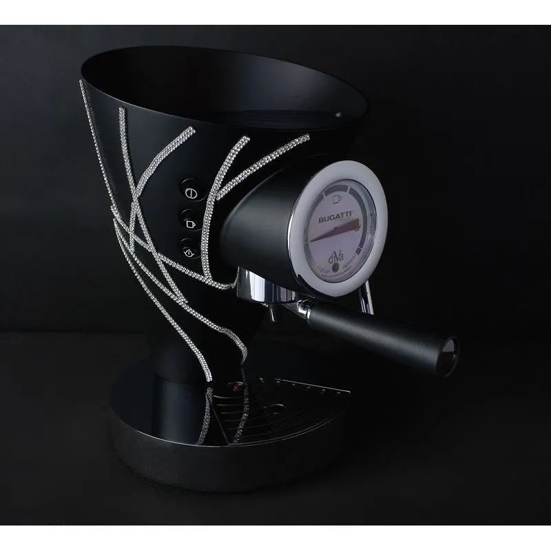 DIVA Ekspres do kawy - czarny z 600 kryształami Swarovskiego