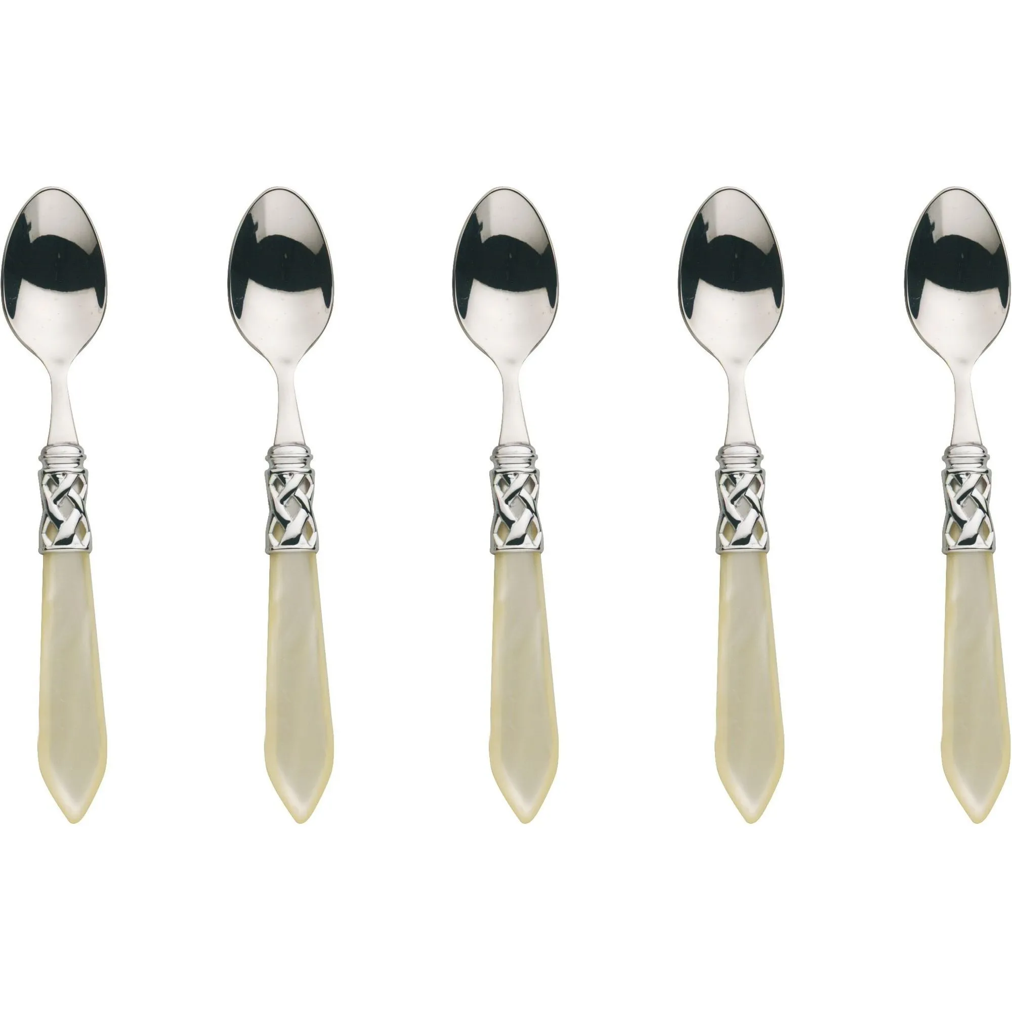 ALADDIN - Komplet 6 łyżeczek do moka / kolor perłowa kość słoniowa