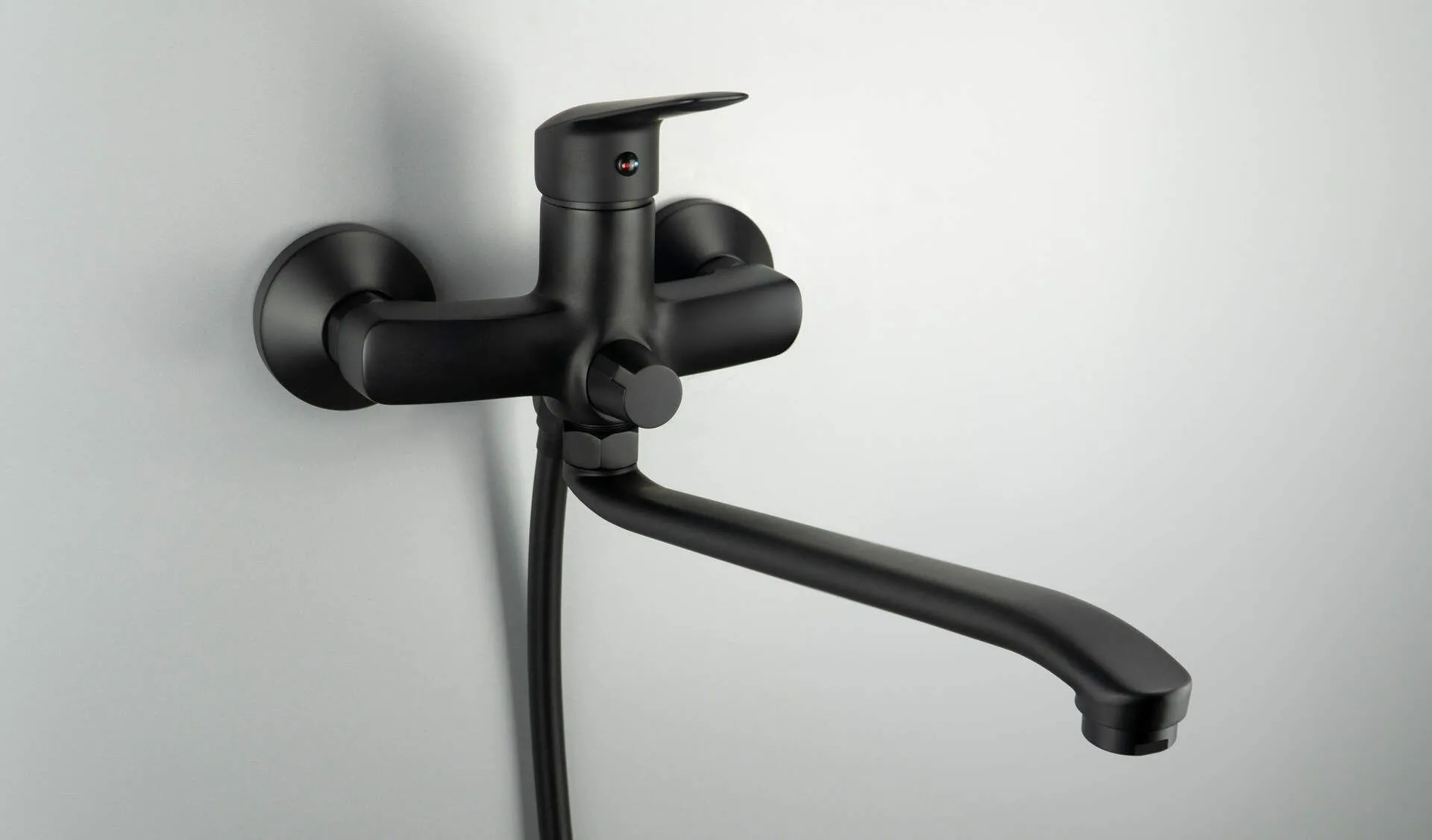 Deante Boro BMO_N56M Bateria umywalkowa ścienna z wydłużoną wylewką - podłączenie na wąż Nero