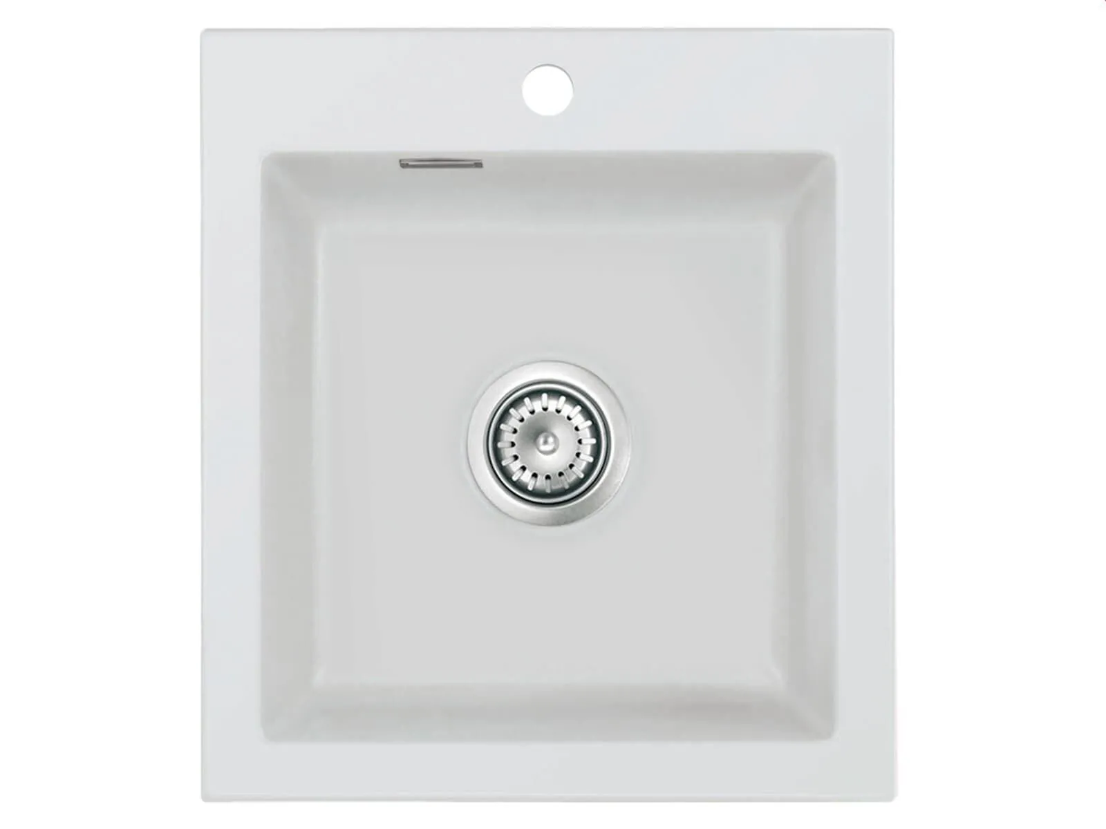 Systemceram Mera 46 Alu, Zlew ceramiczny, korek manualny