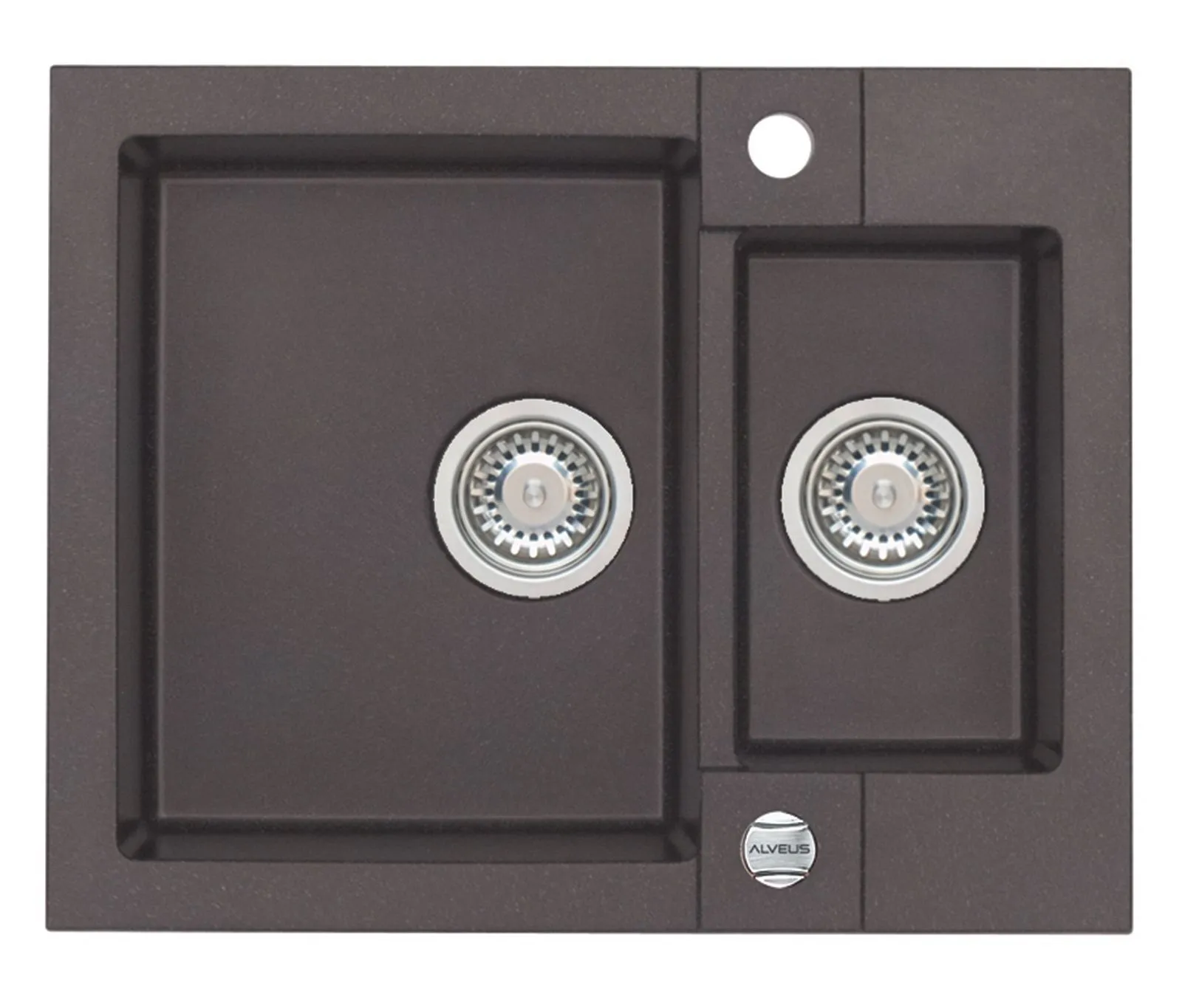 Alveus ROCK 80 kol. 03 chocolate (59,5x47,5) zlew Granital+ 1,5kom. z syfonem POP-UP