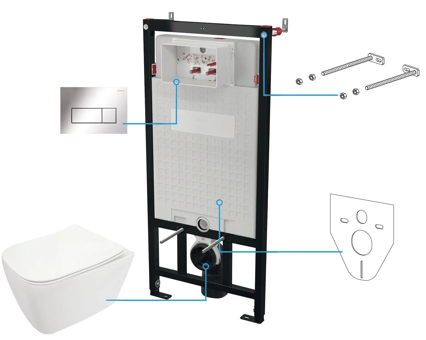 Deante Zestaw WC podtynkowy 6 w 1