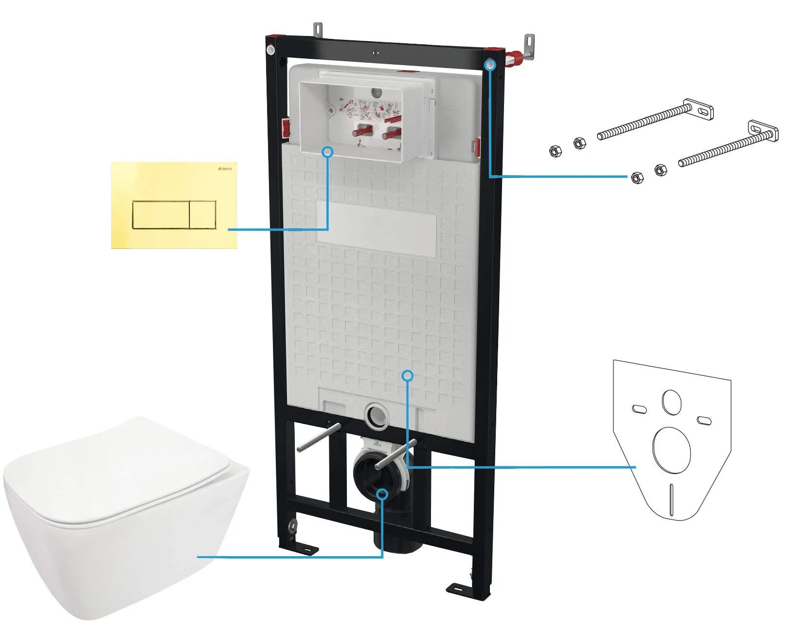 Deante Zestaw WC podtynkowy 6 w 1